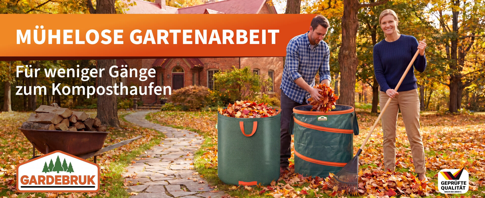 Gartenabfallsack 4er-Set je 500 Liter