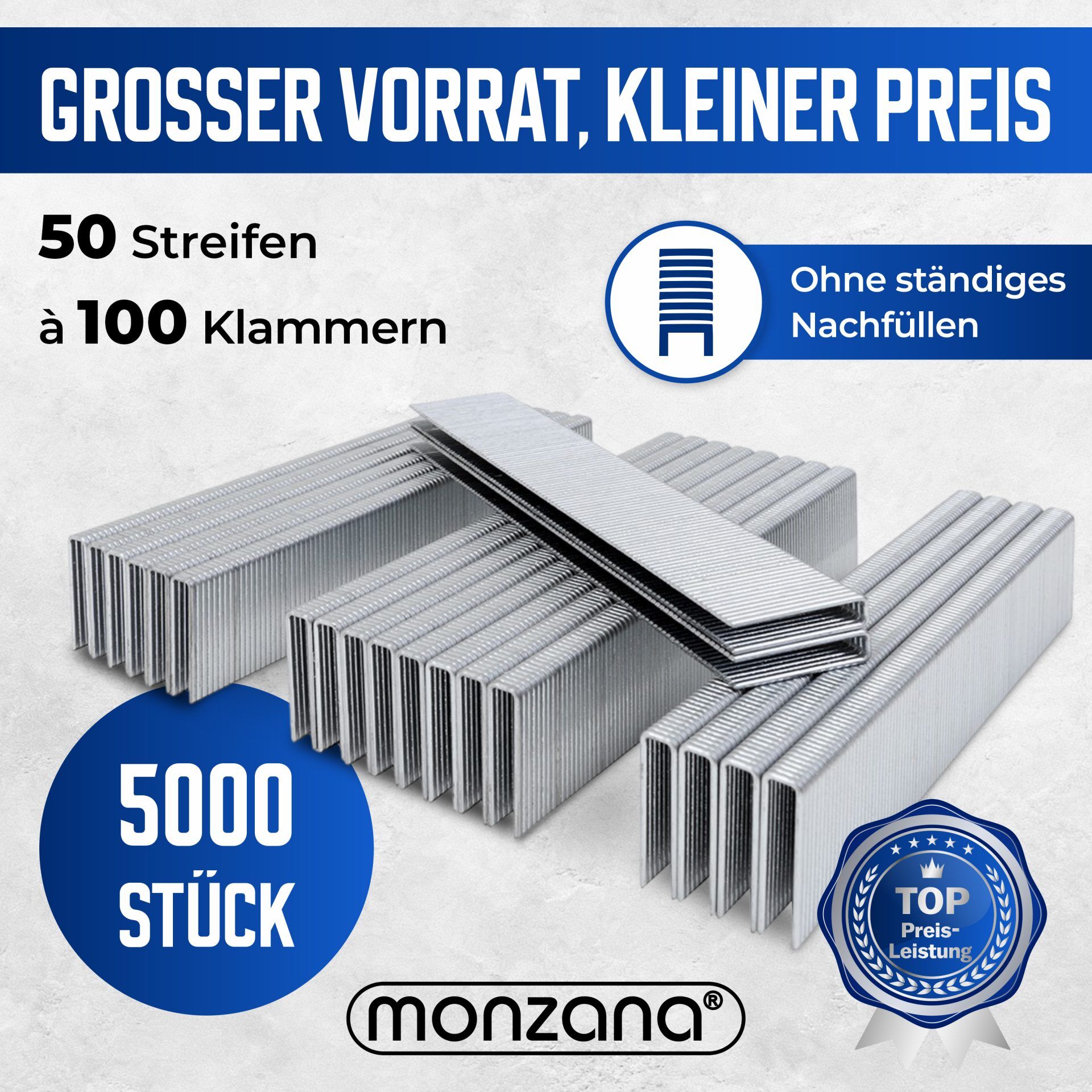 Tackerklammern 5000 Stück L= 25mm, B= 5,8mm