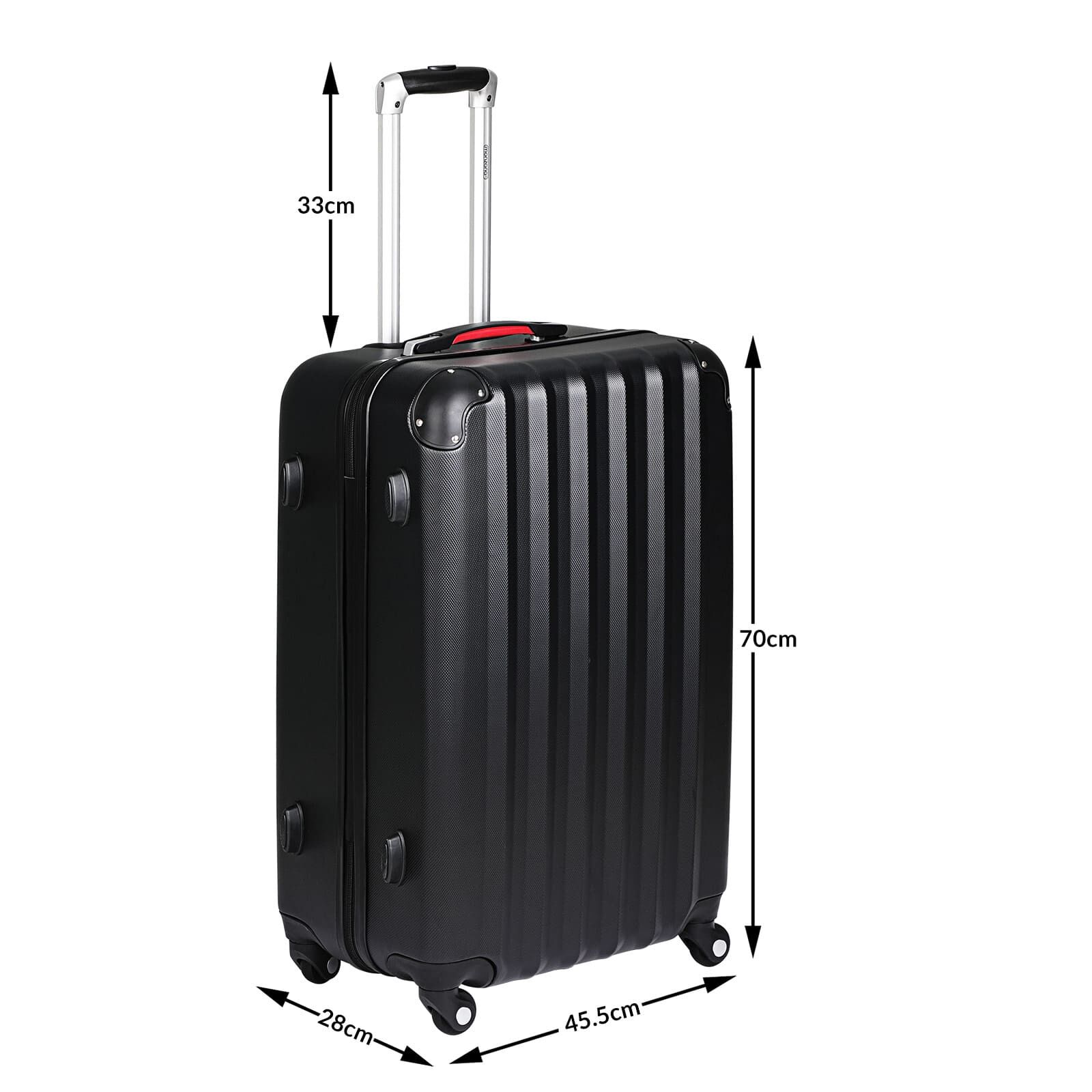 Hartschalenkoffer XL Rollen 360º Reisekoffer 90L Schwarz ABS