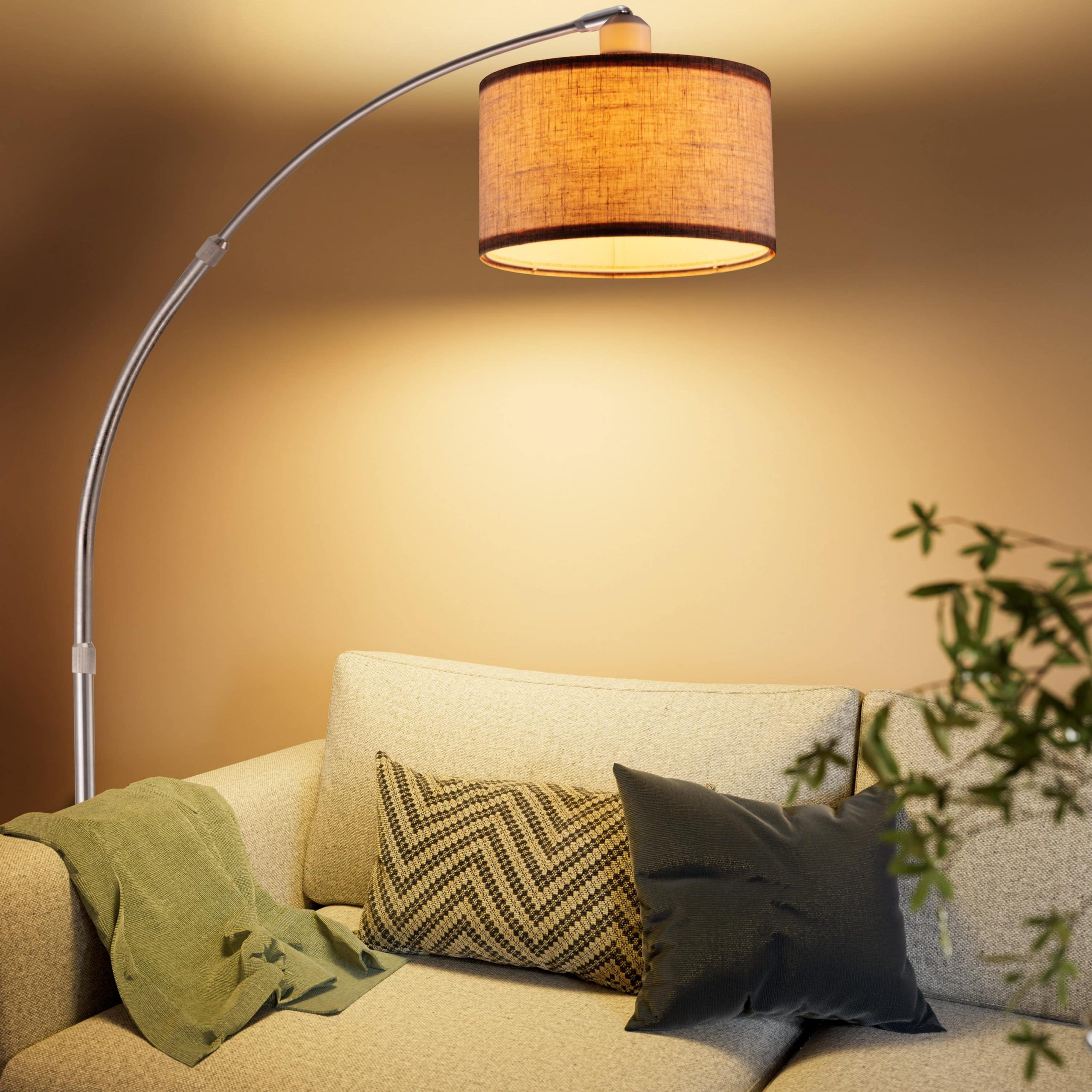 Design Bogenlampe Grau 150-175cm verstellbar