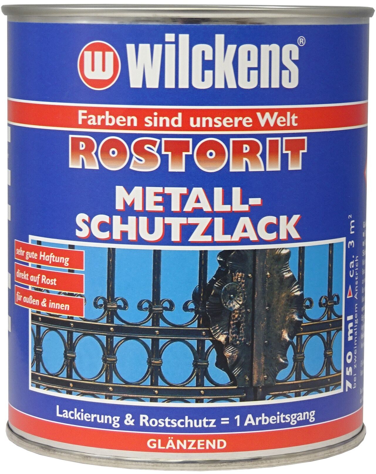 267783 Wilckens Rostorit Metallschutzlack RAL 9005 glänzend 0.75l