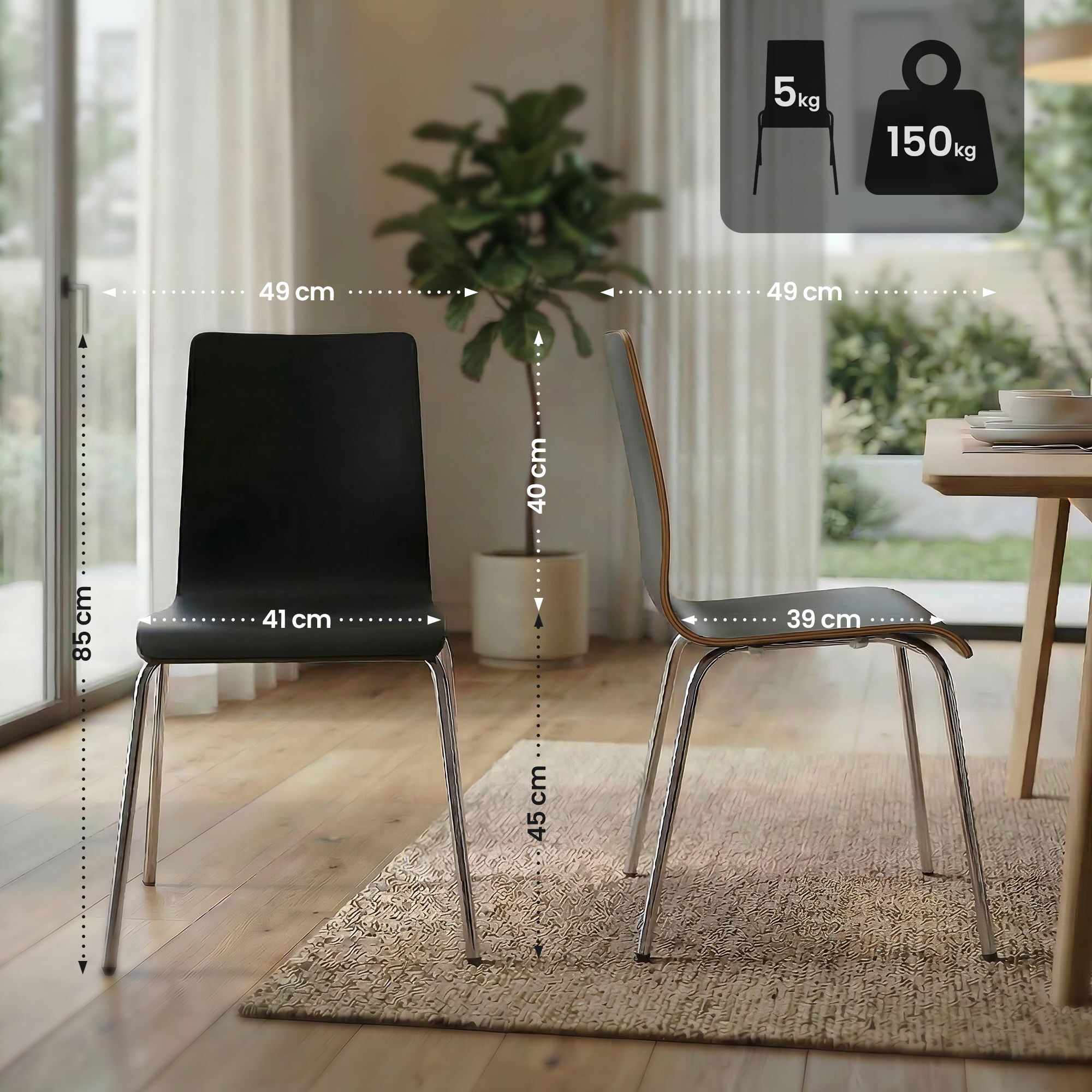 Besucherstuhl Gahanna, schwarz