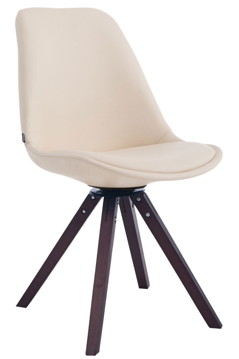 Besucherstuhl Calais Drehbar Walnuss Square, creme