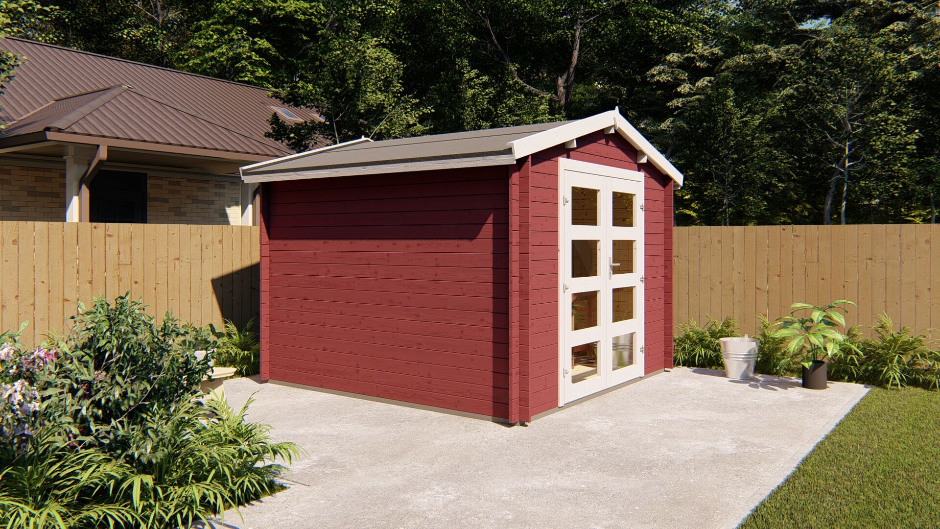 Gartenhaus 3×3 Funny 12 Holz Gartenhaus mit Doppeltür und Satteldach