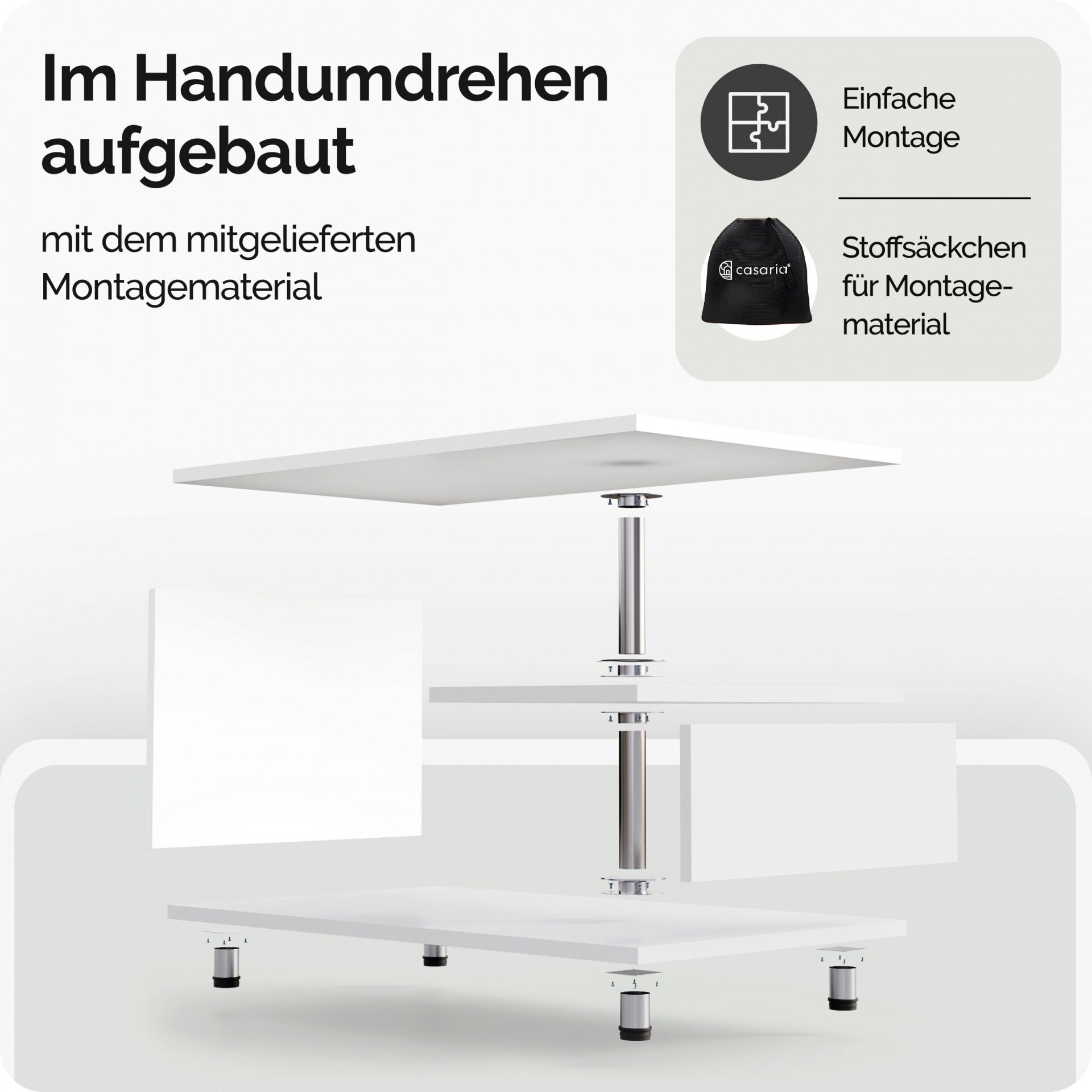 Couchtisch Orlando Weiß 95x55x50cm