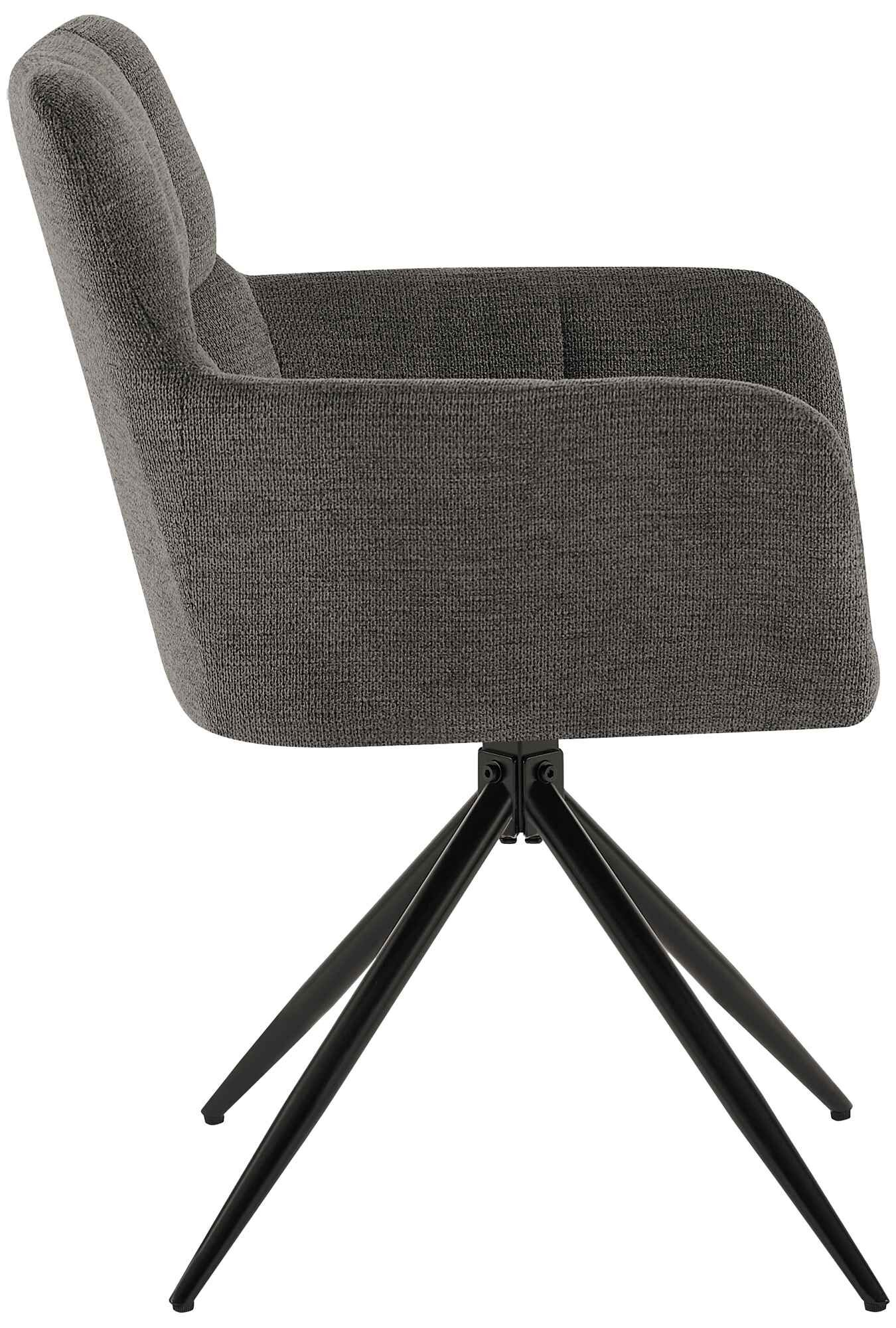 2er Set Esszimmerstuhl Jonah Stoff, dunkelgrau