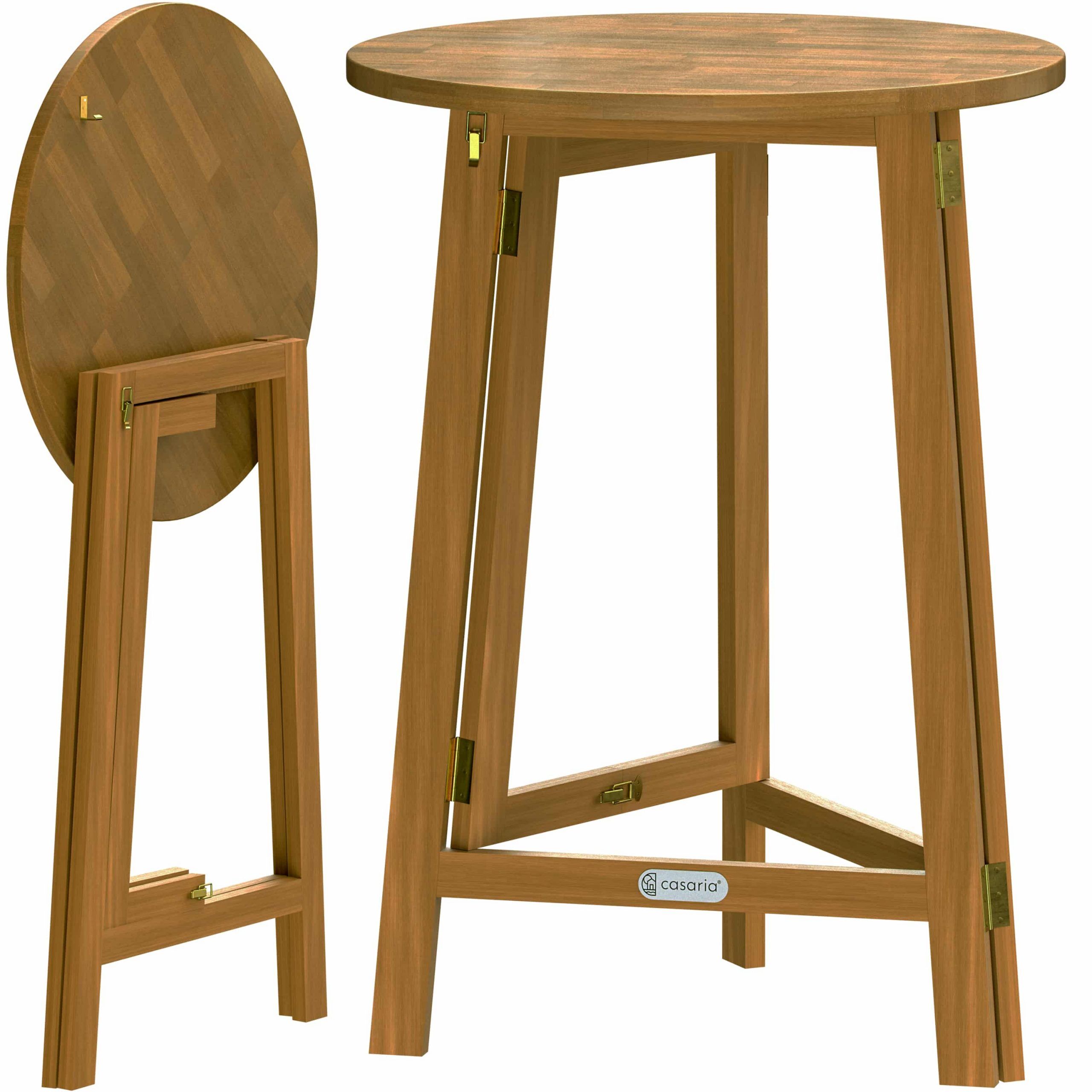 Stehtisch klappbar Akazienholz Ø80cm H110cm wetterfest stabil