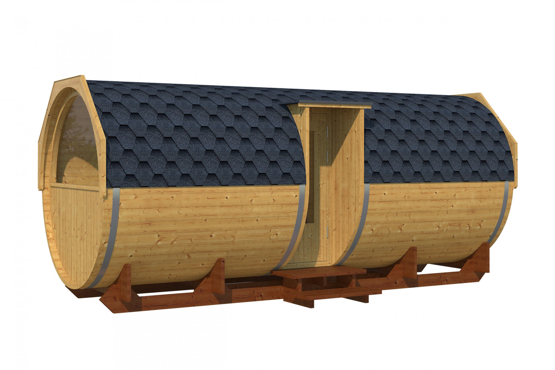 Camping Fass Arctic Premium Lisa 240x540 Thermoholz montiert, Schwarz