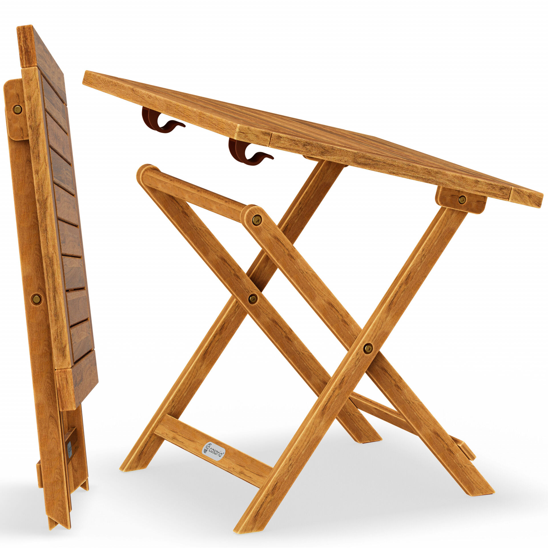 661290 Gartentisch klappbar Akazienholz 46cm massiv platzsparend elegant