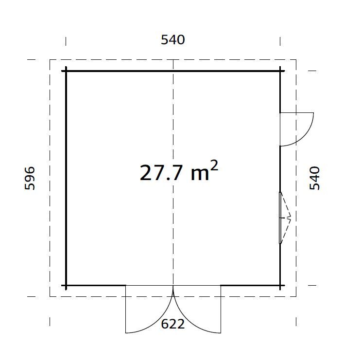 Palmako Holzgarage Roger 27,7 m² mit Holztor