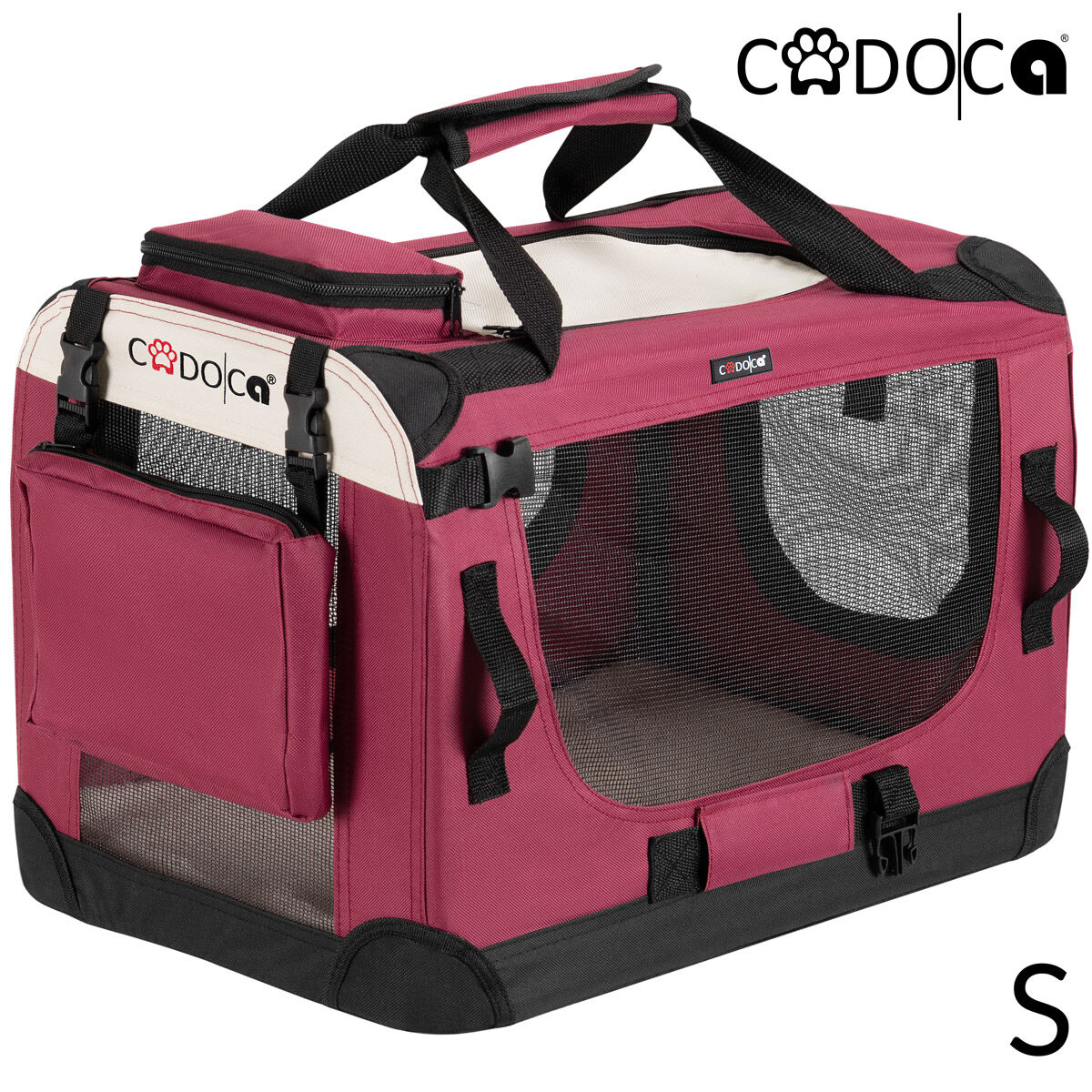 Hundebox faltbar S 50x34x36cm Dunkelrot