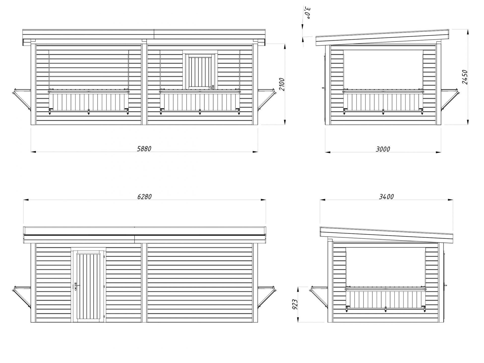Palmako Marktstand Lenna 16,6 m2 Set 312