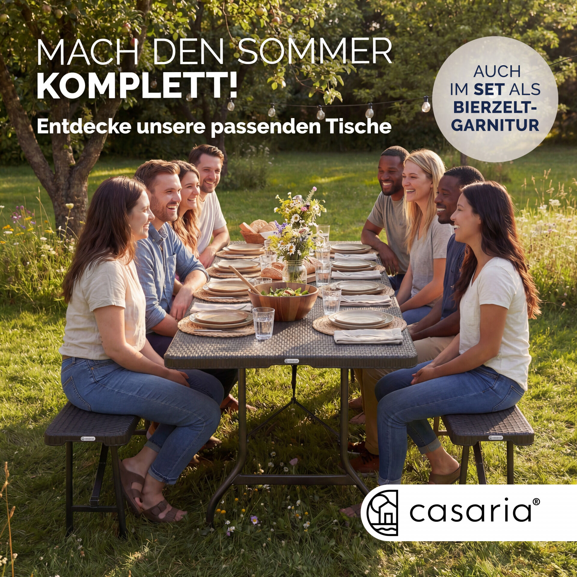 Rattanbänke Malmö 2er-Set Schwarz 180cm