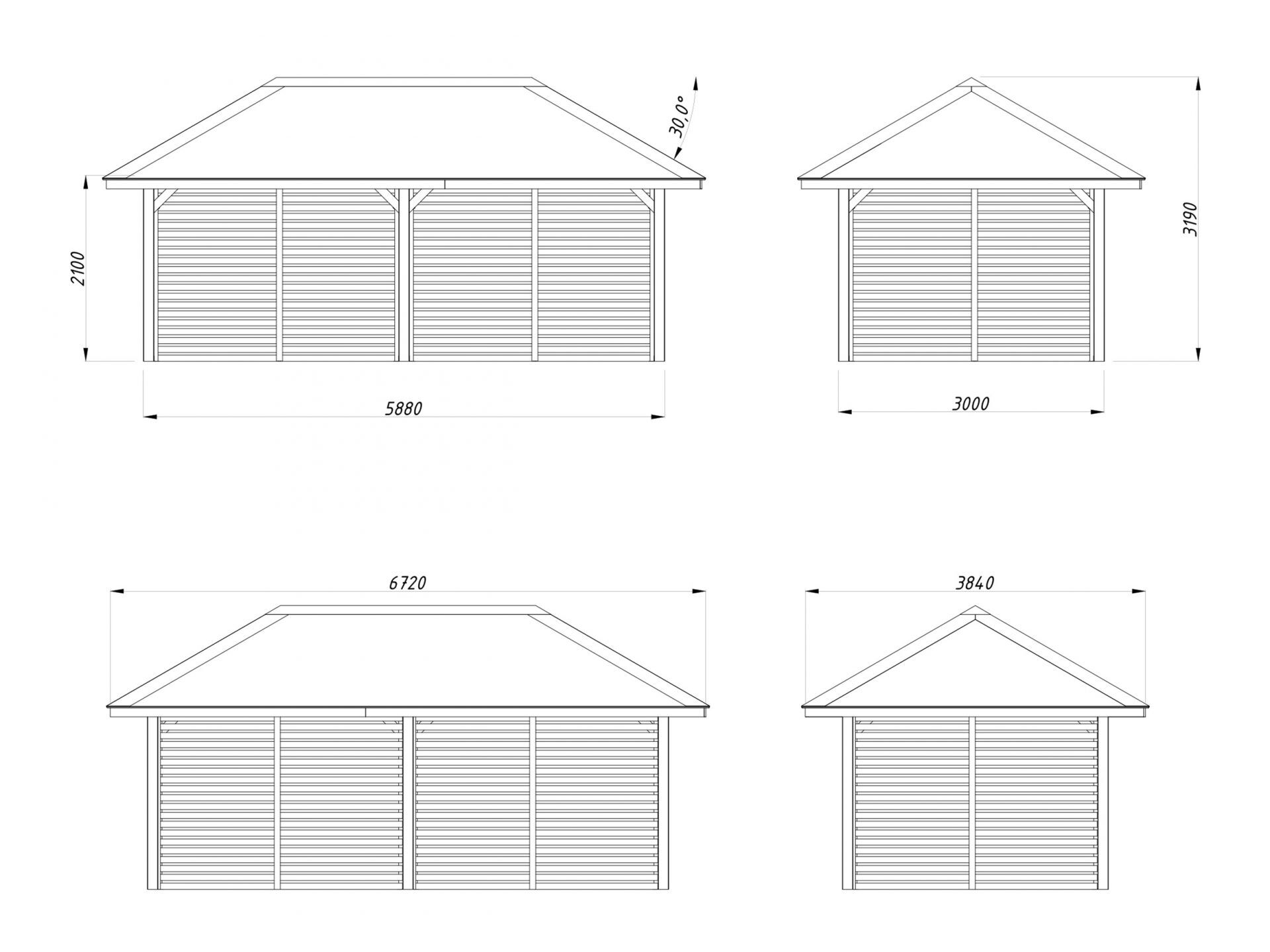 Palmako Pavillon Bianca 16,6 m2 Set 109