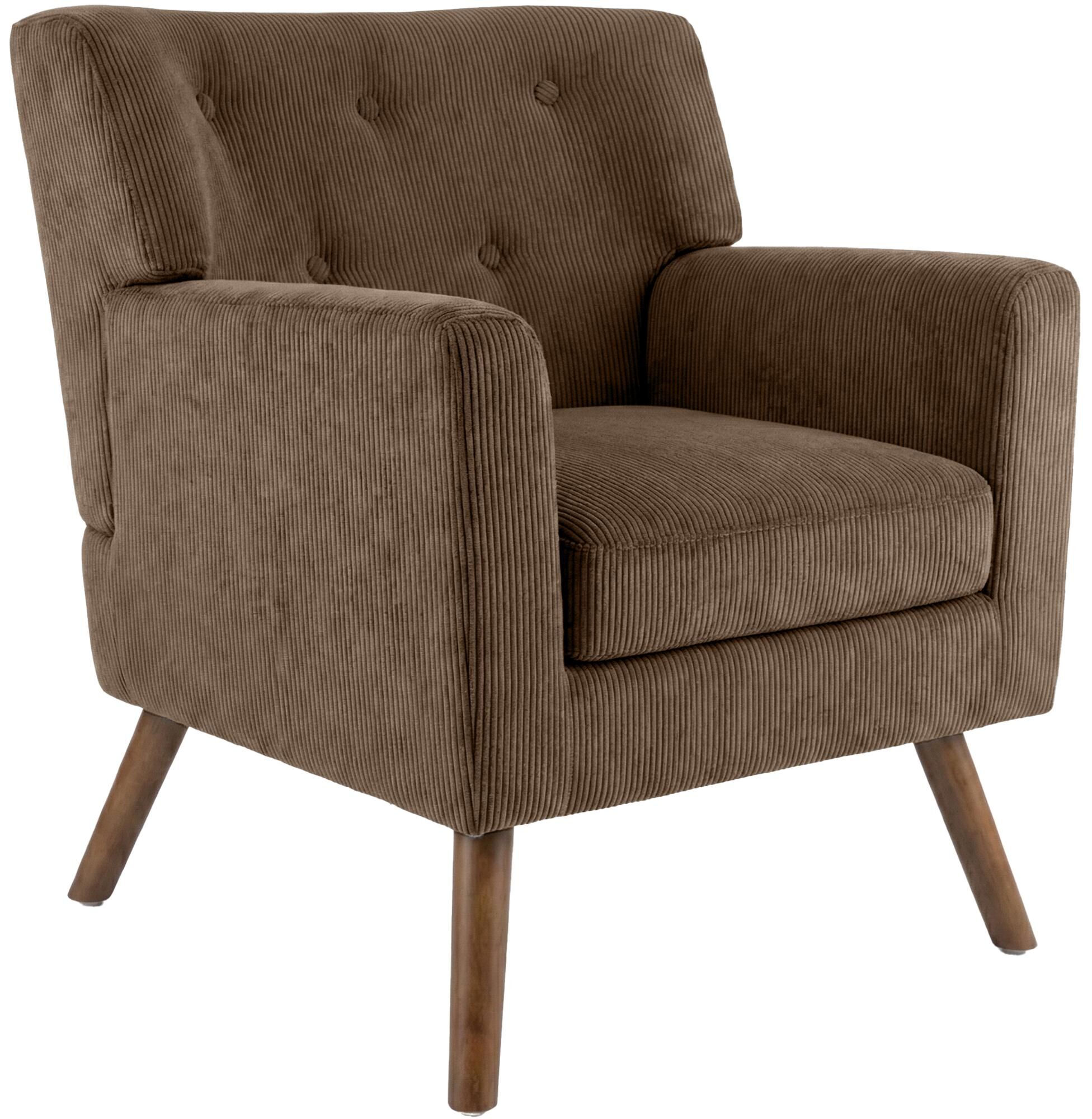 Sessel Kioni Cord, dunkelbraun