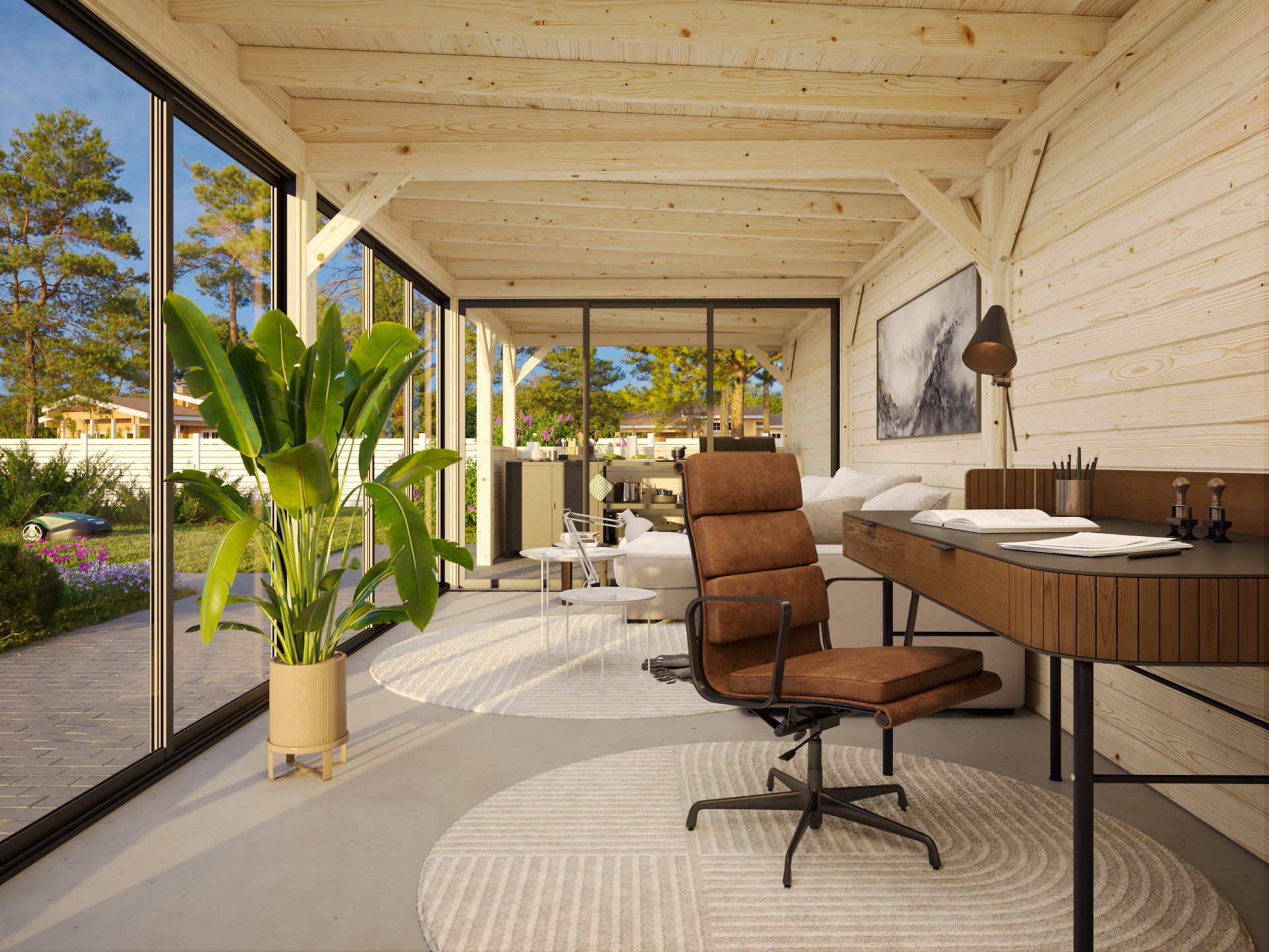 Palmako modernes Gartenhaus Lenna 24,9 m² Set 719 Slide Plus
