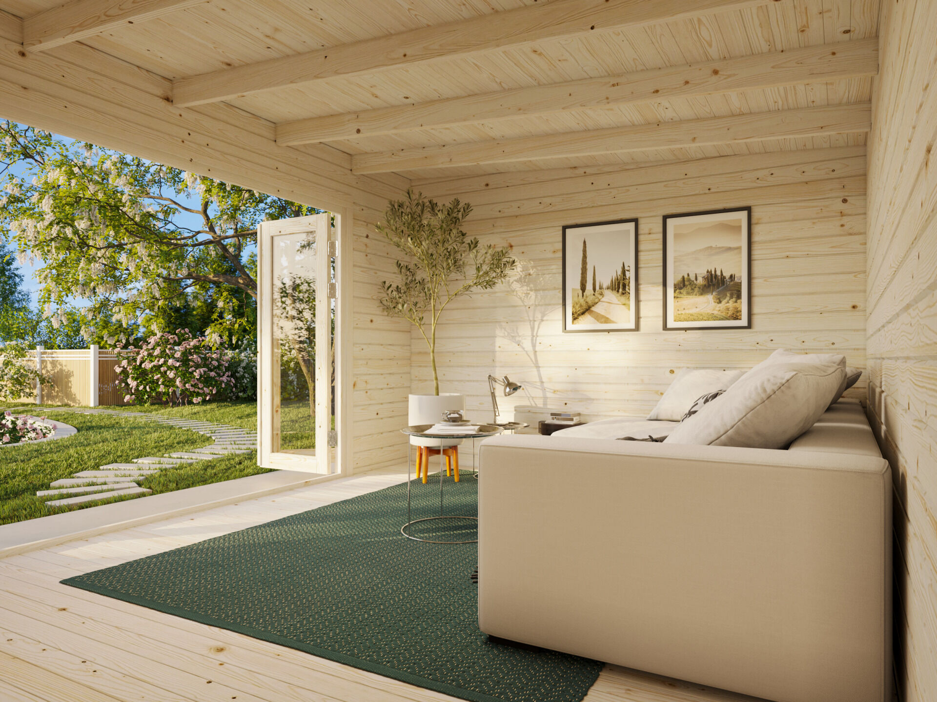 Flachdach Palmako Gartenhaus Lea 14,2 m²