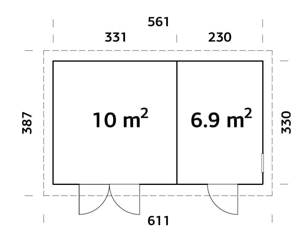 Palmako Gerätehaus Kalle 16,9 m²