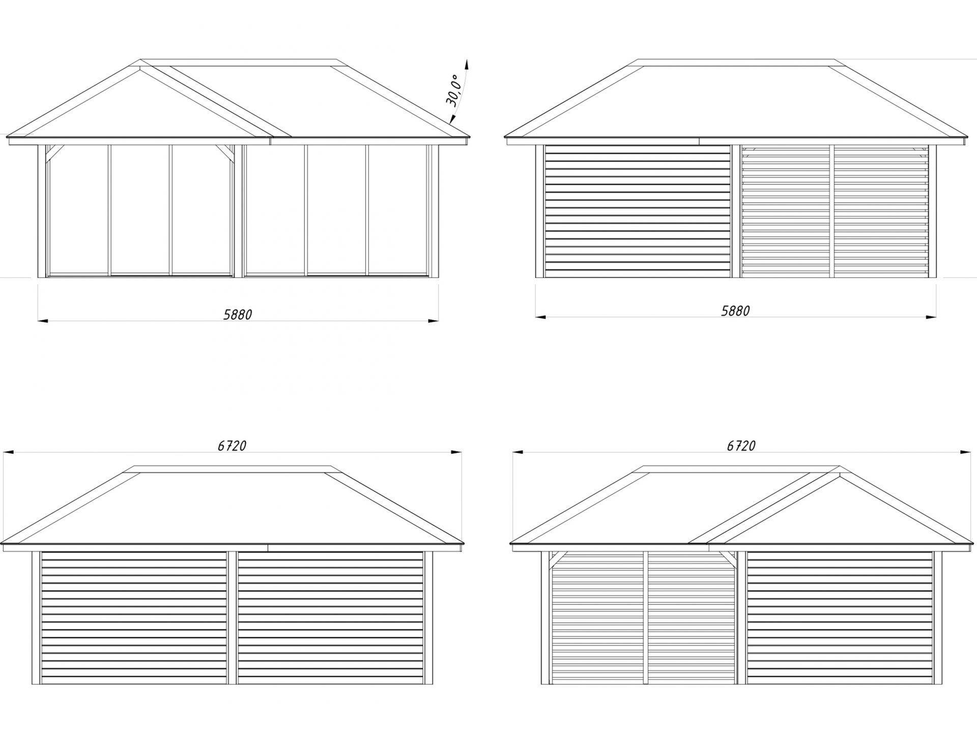 Palmako Pavillon Bianca 24,9 m² Set 513 Slide Plus