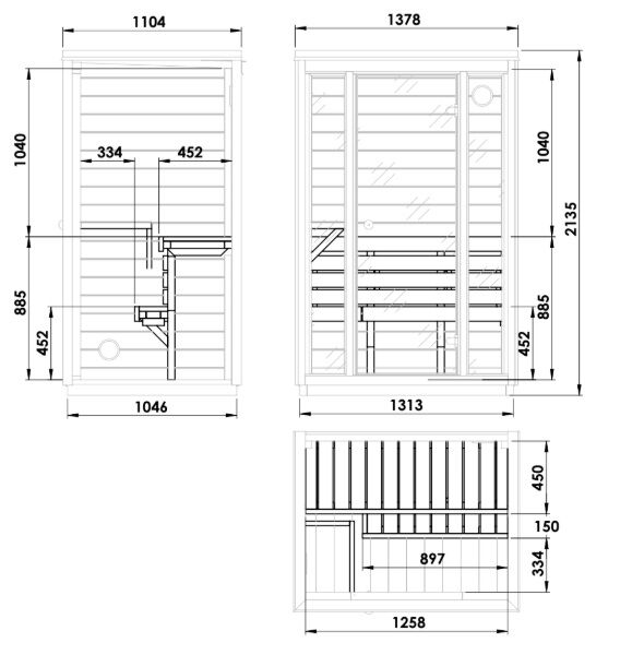 SPANOVA Gartensauna Ruudi XS