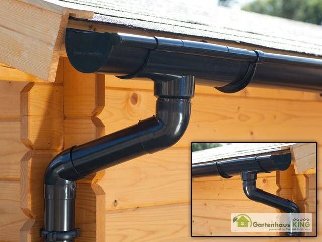 Dachrinnen Set für Satteldach – 175 cm Verlängerung, Schwarz