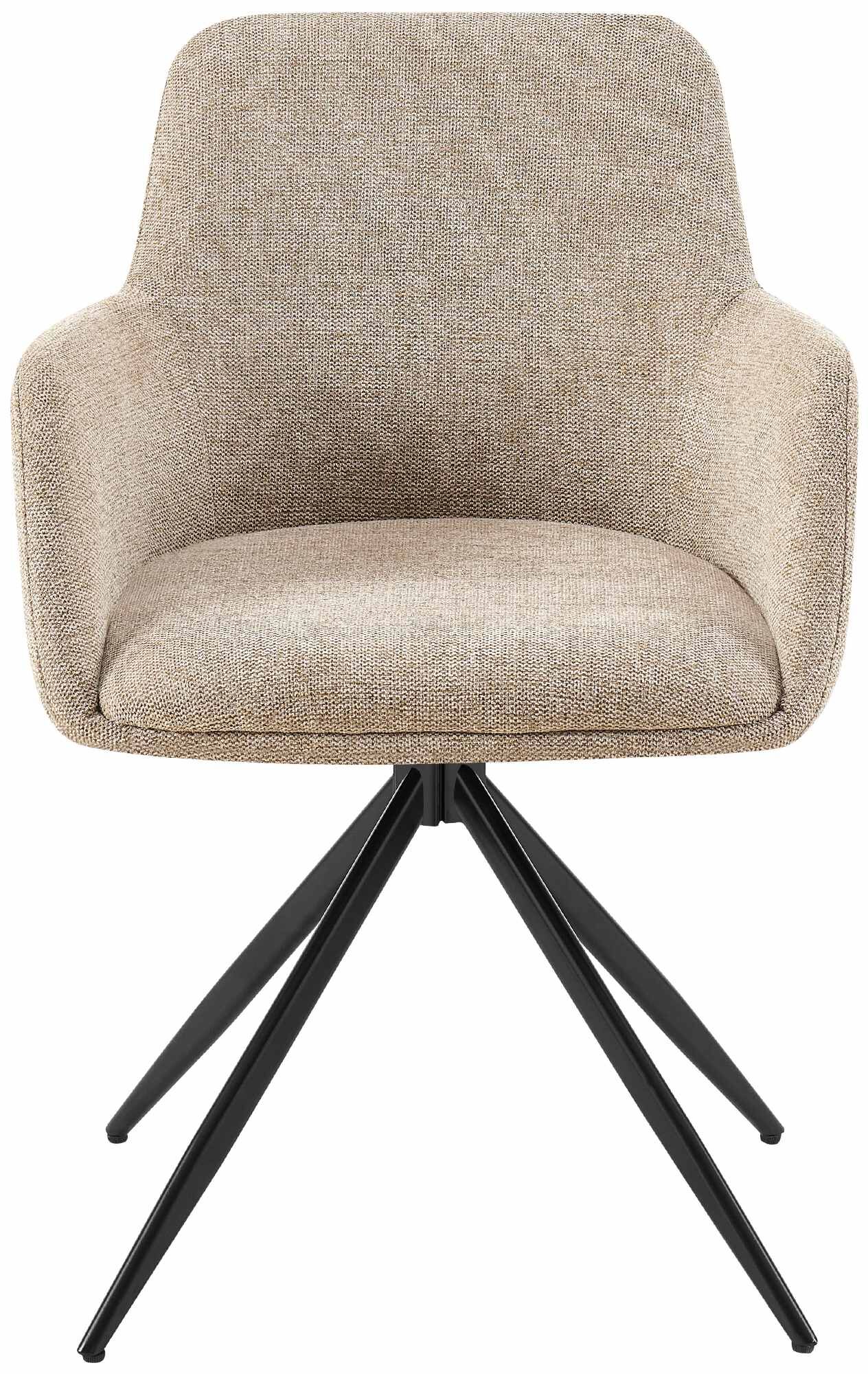 2er Set Esszimmerstuhl Olema Stoff, taupe