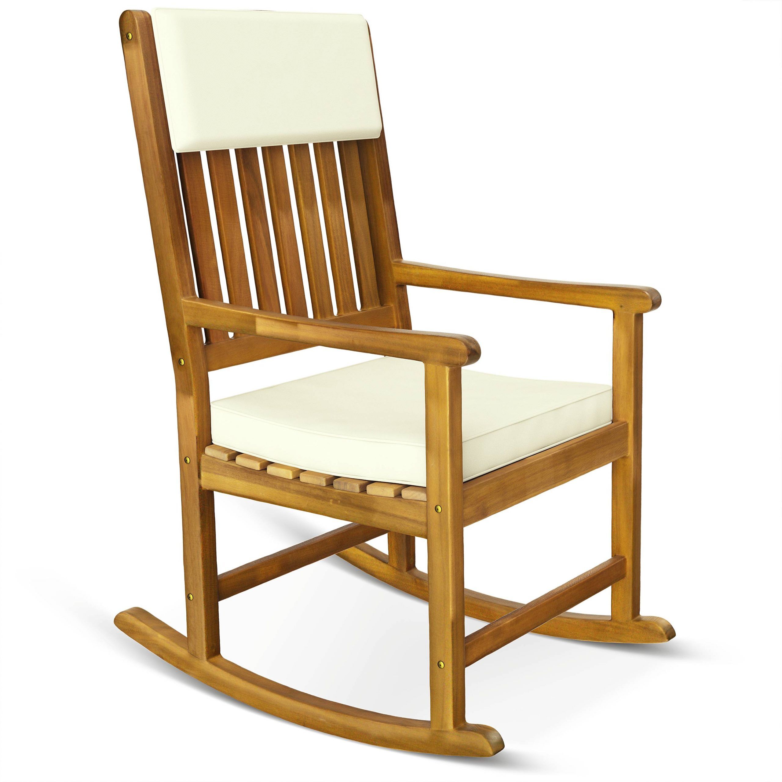 Schaukelstuhl Akazienholz 107x54x77cm