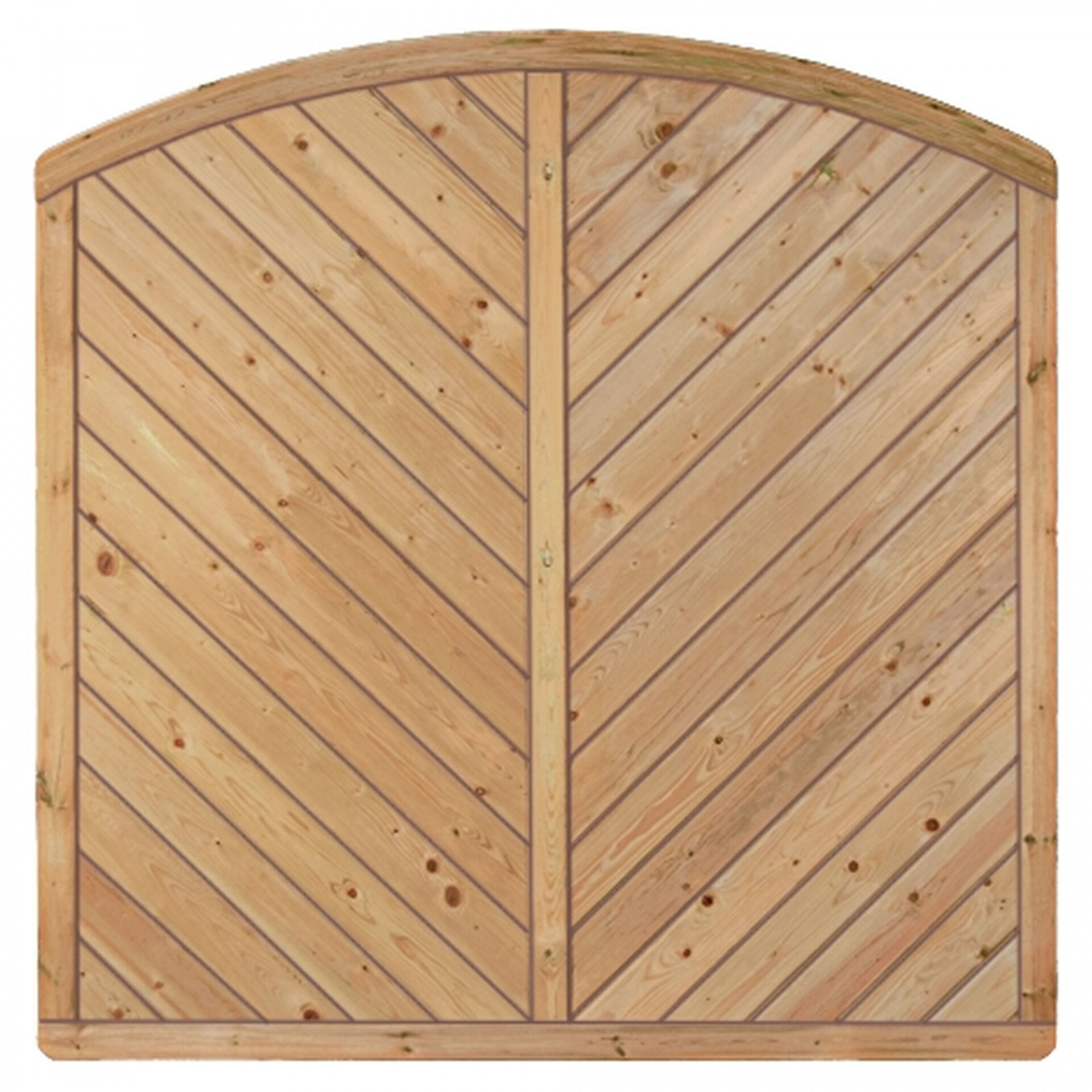 CLASSIC-Serie-Bogen Diagonal, 180 x 180/160 cm, kdi-grün, Rahmen 40/70 mm, Profilbretter 16/118 mm