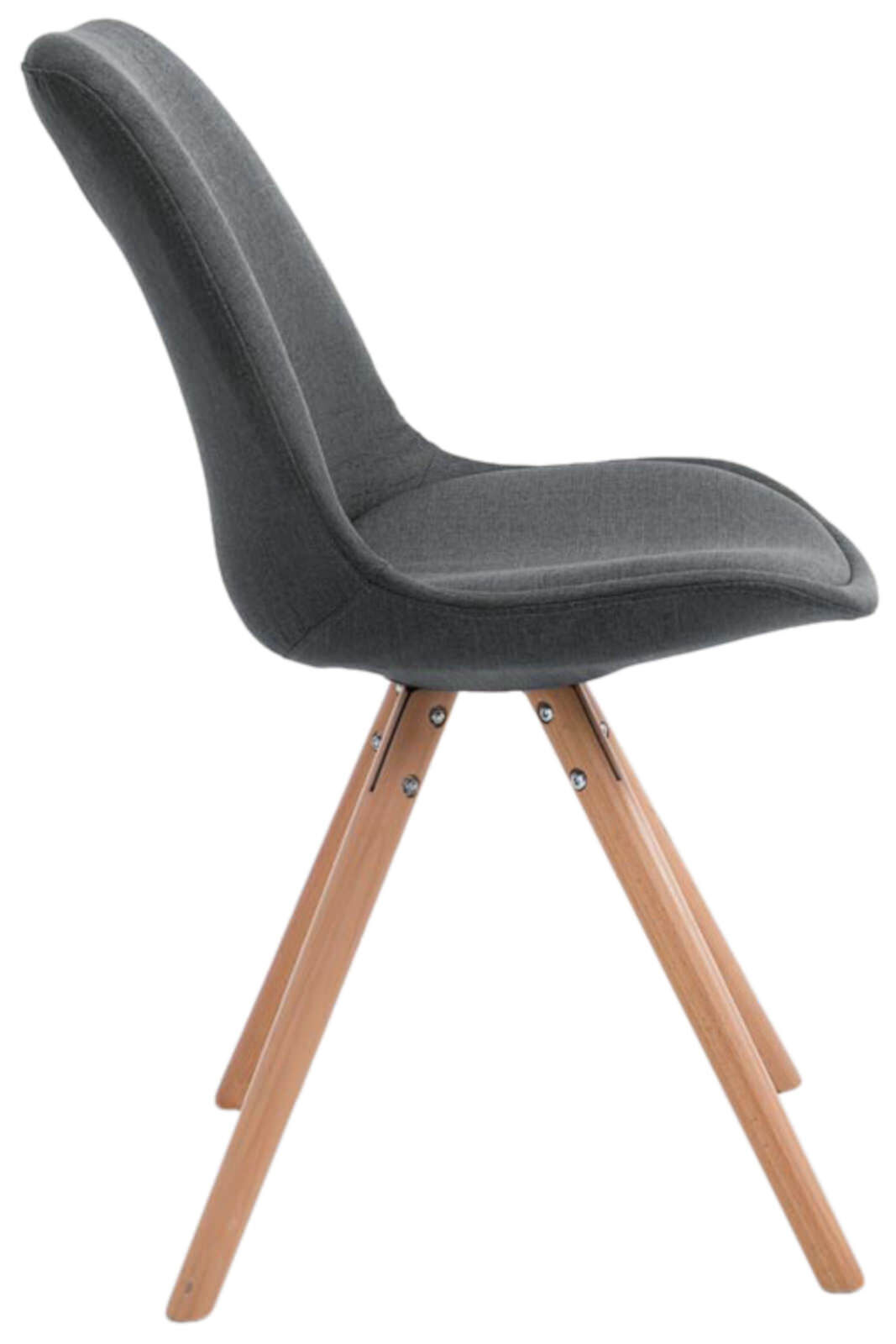 4er Set Stühle Toulouse Stoff Natura Rund, dunkelgrau