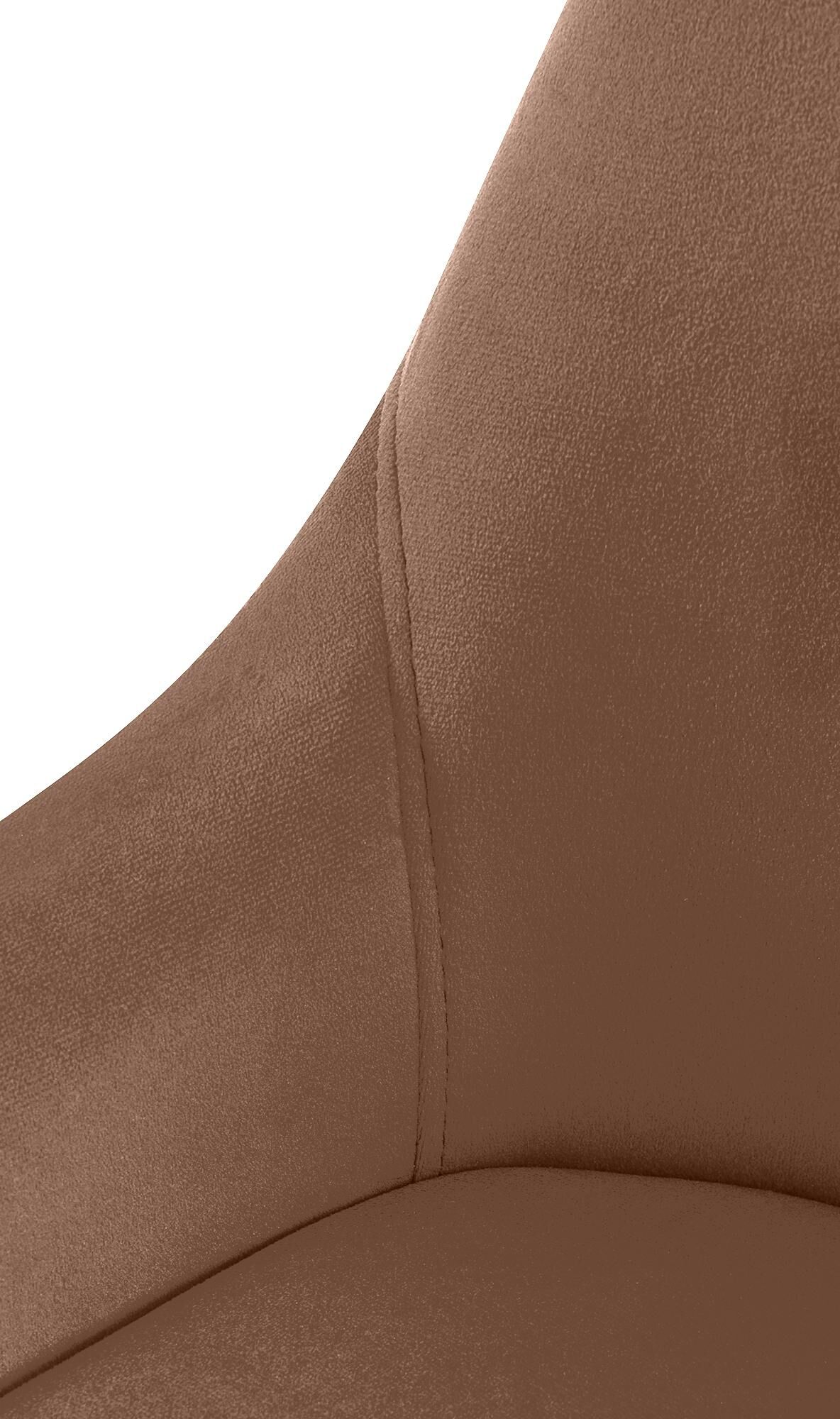 Esszimmerstuhl Elmira Samt schwarz, braun