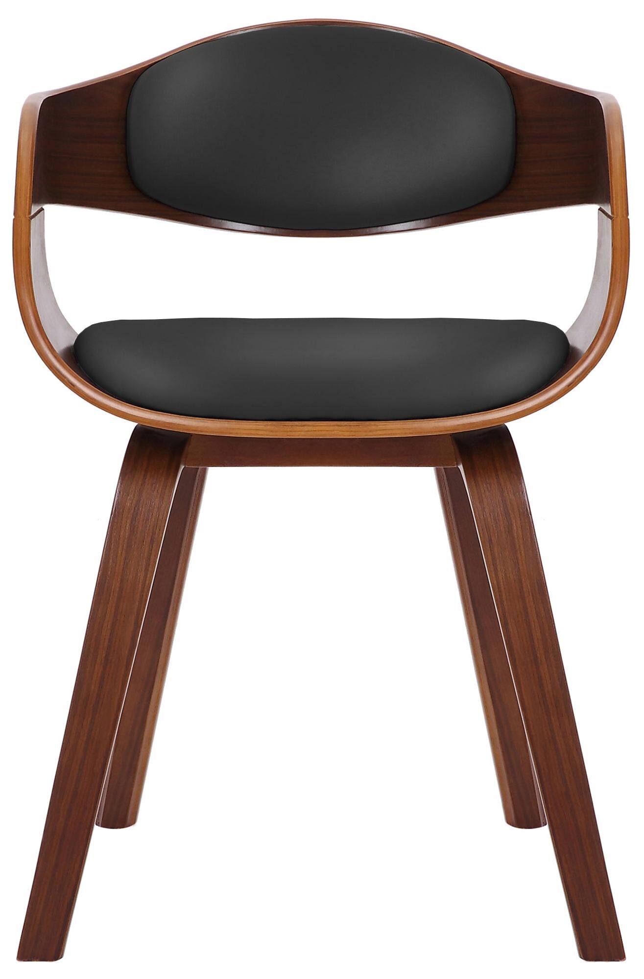 2er Set Stühle Kingston Kunstleder, walnuss/schwarz