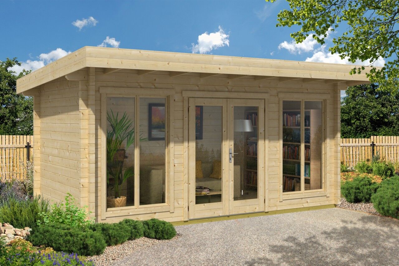 Flachdach Gartenhaus Lasita Maja Dorset 73