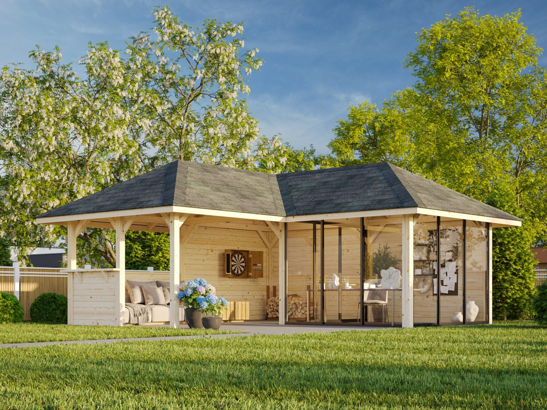 Palmako Pavillon Bianca 24,9 m2 Set 210 Slide