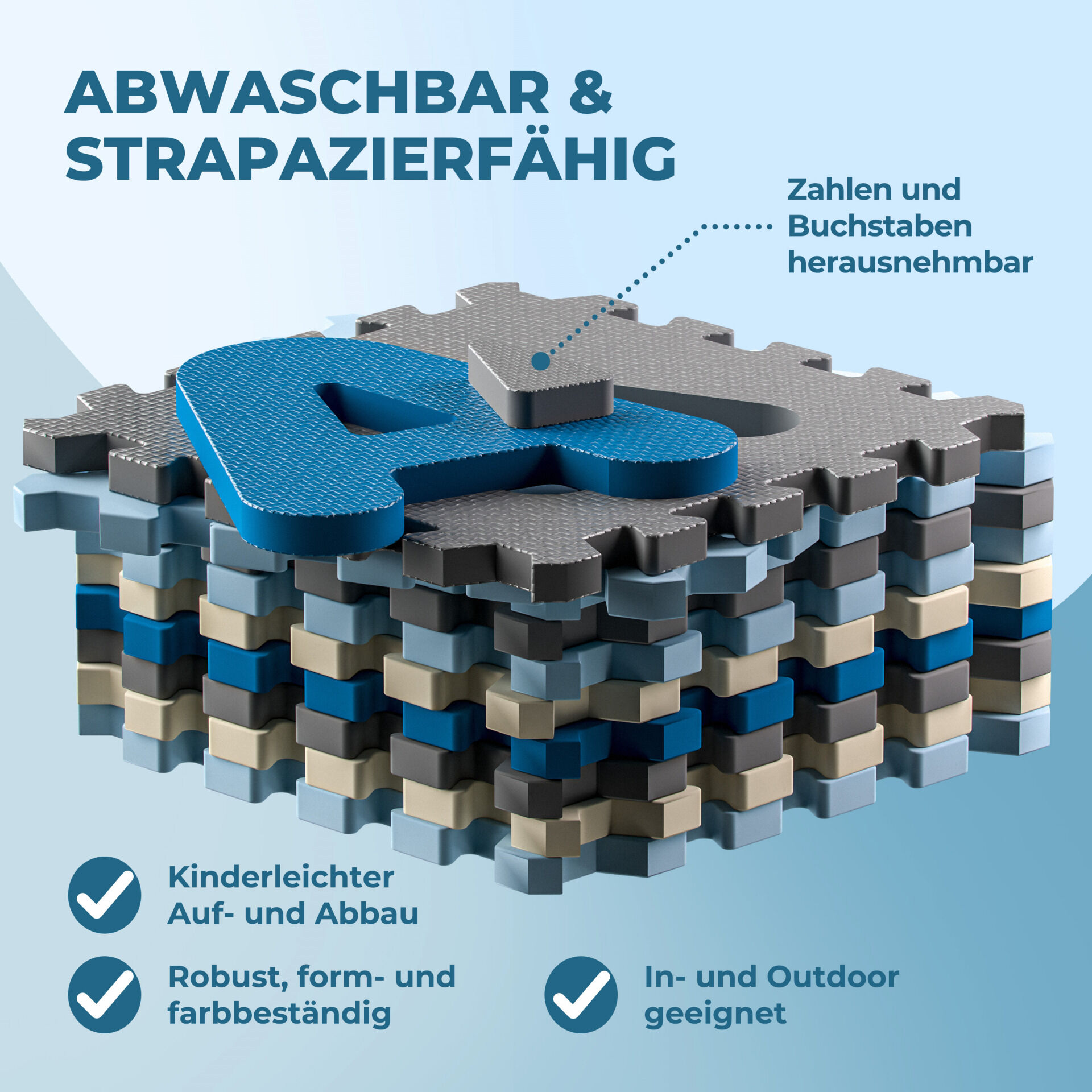 Puzzlematte 86-tlg Blau