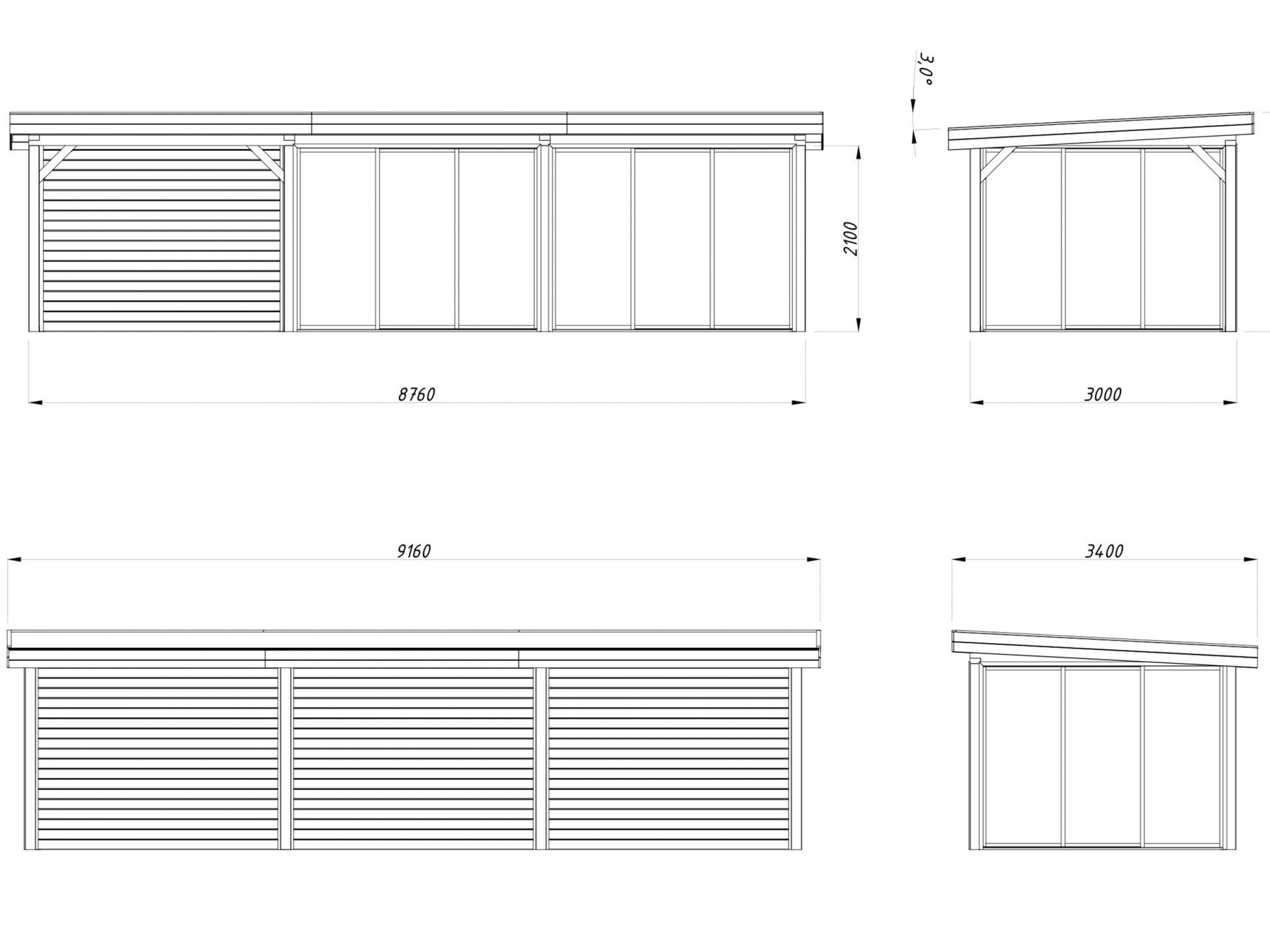 Palmako modernes Gartenhaus Lenna 24,9 m2 Set 418 Slide