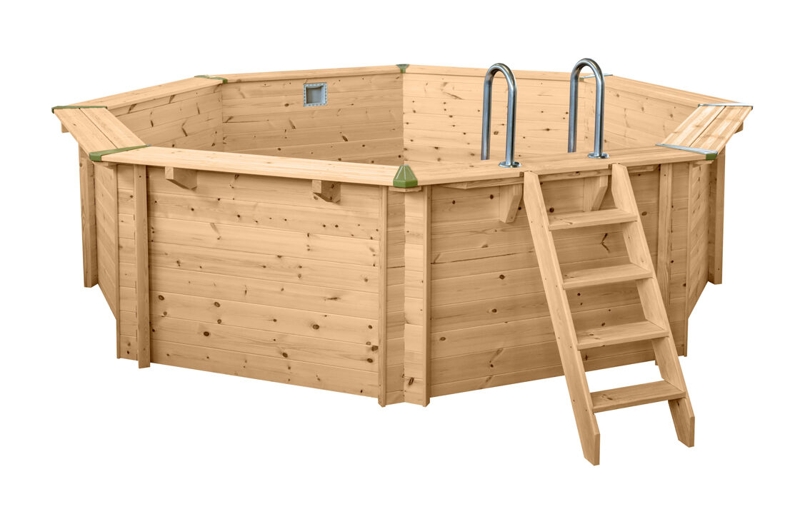 Interline Holzpool Bali Ø 440x136 cm, Basic Set