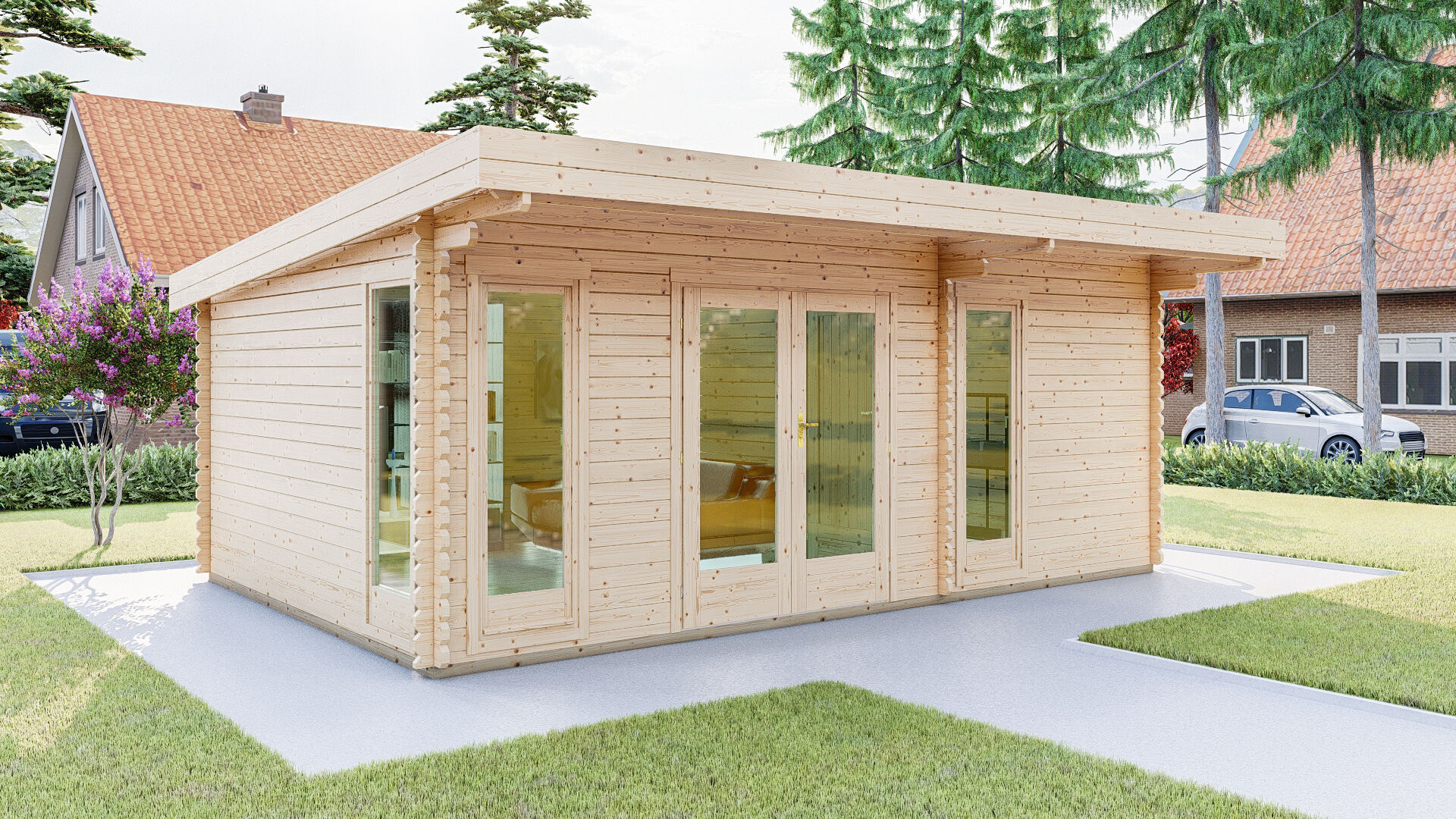 Pultdach Gartenhaus York 23