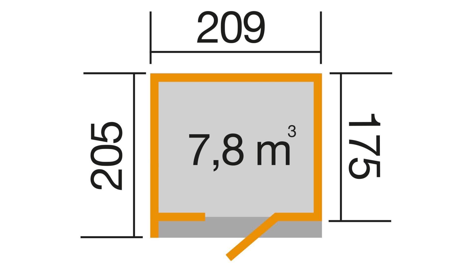 weka Design-Gartenhaus 262 - 2,1x2,2m
