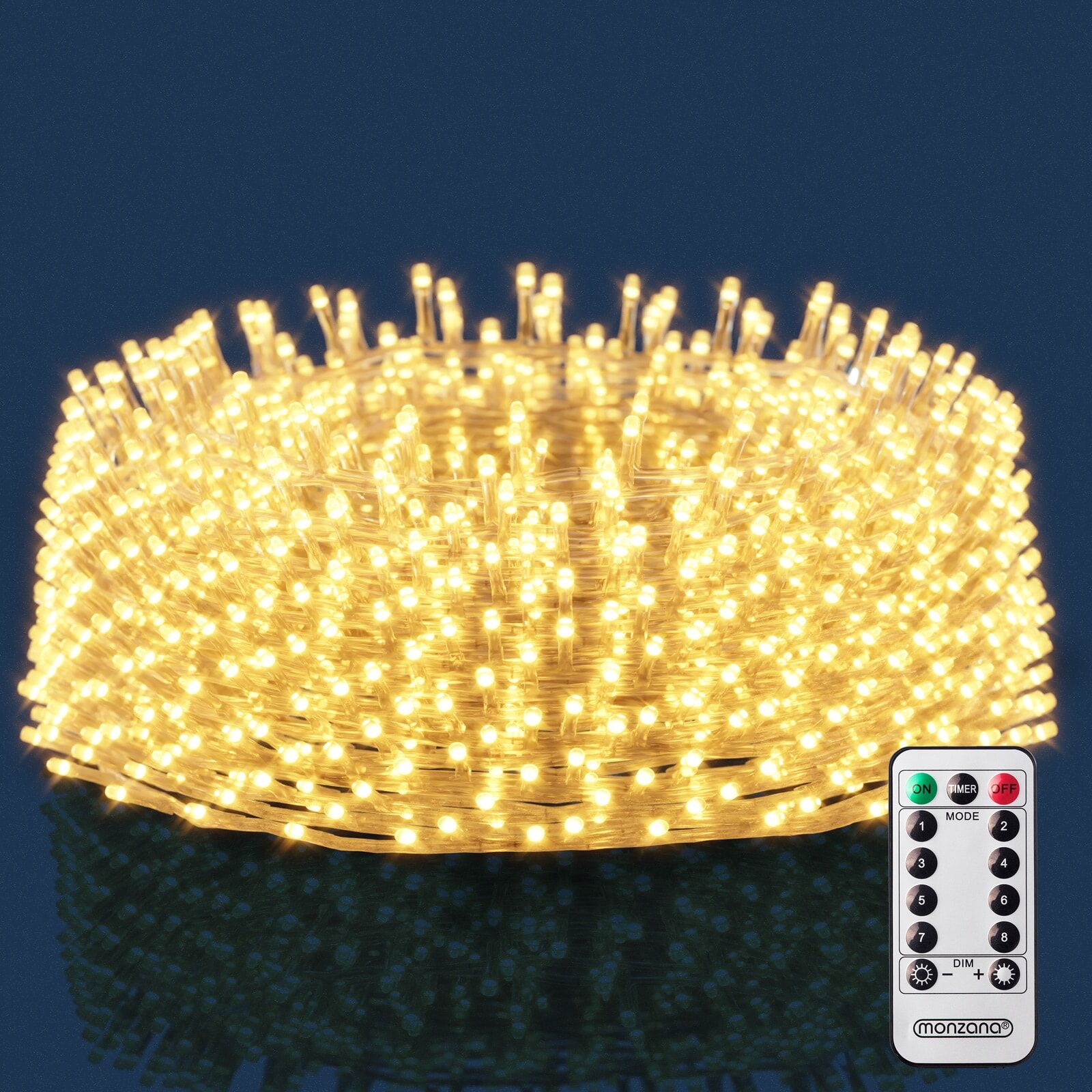 Regenlichterkette LED Warmweiß 20m Fernbedienung