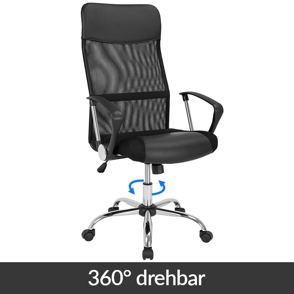 Bürostuhl Deluxe Schwarz mit Netz