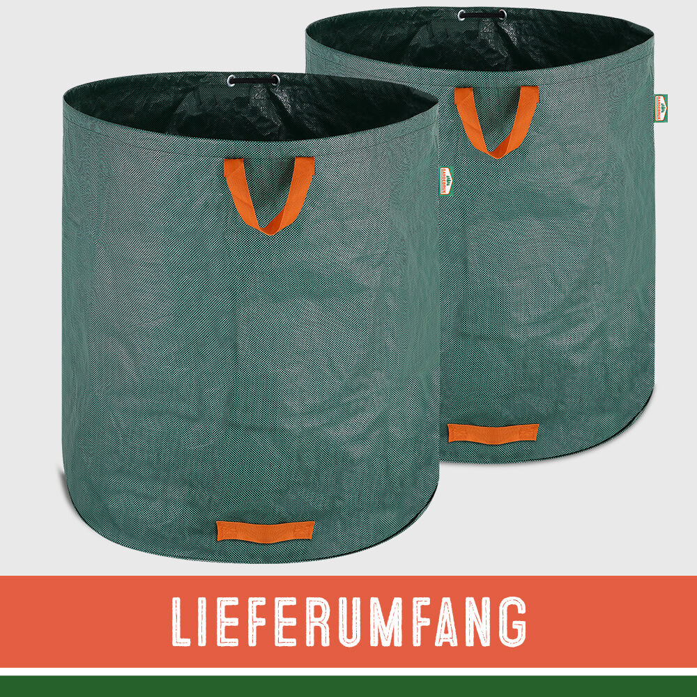 Gartenabfallsack 2er-Set Grün je 500 Liter