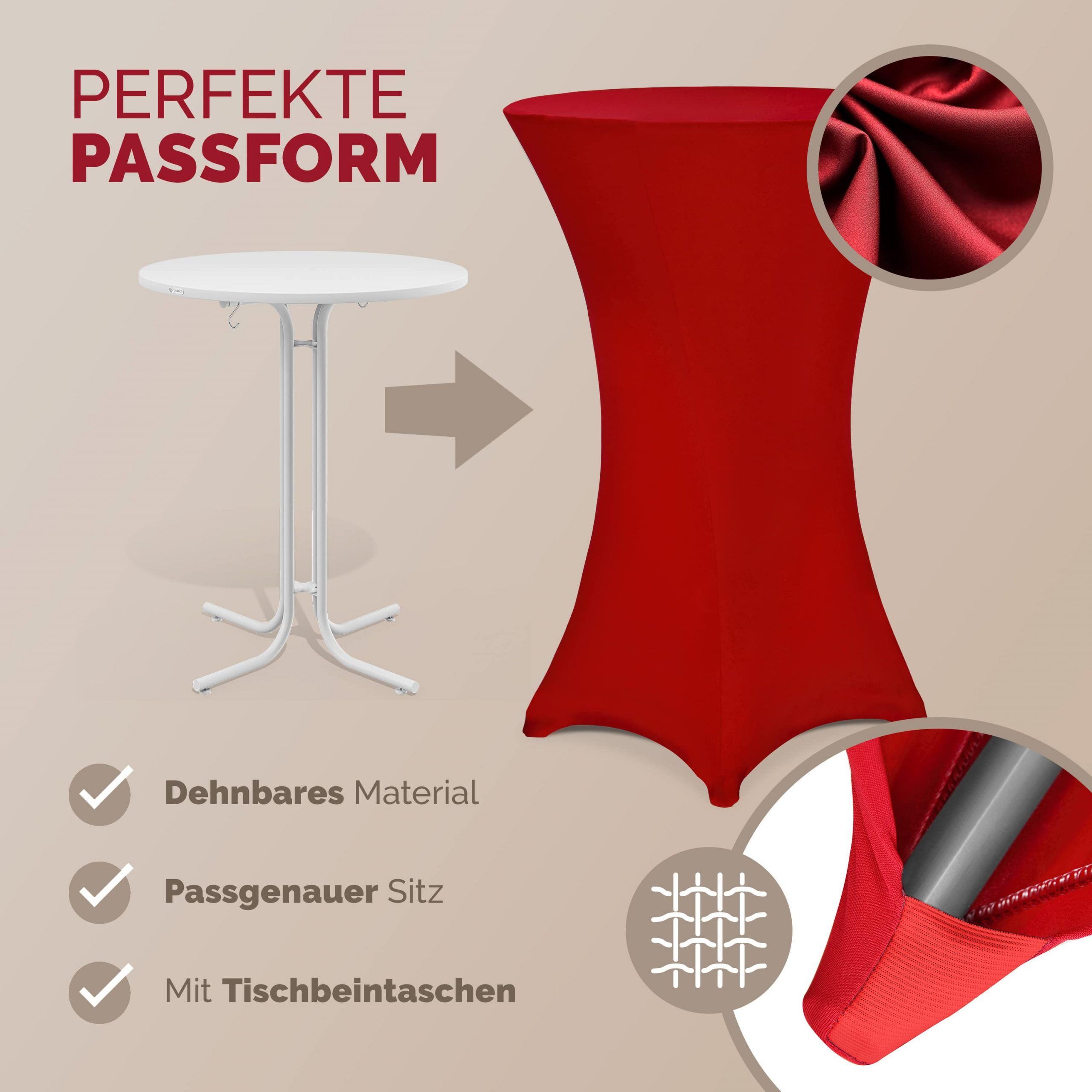 Stehtischhusse Bordeaux Ø60cm