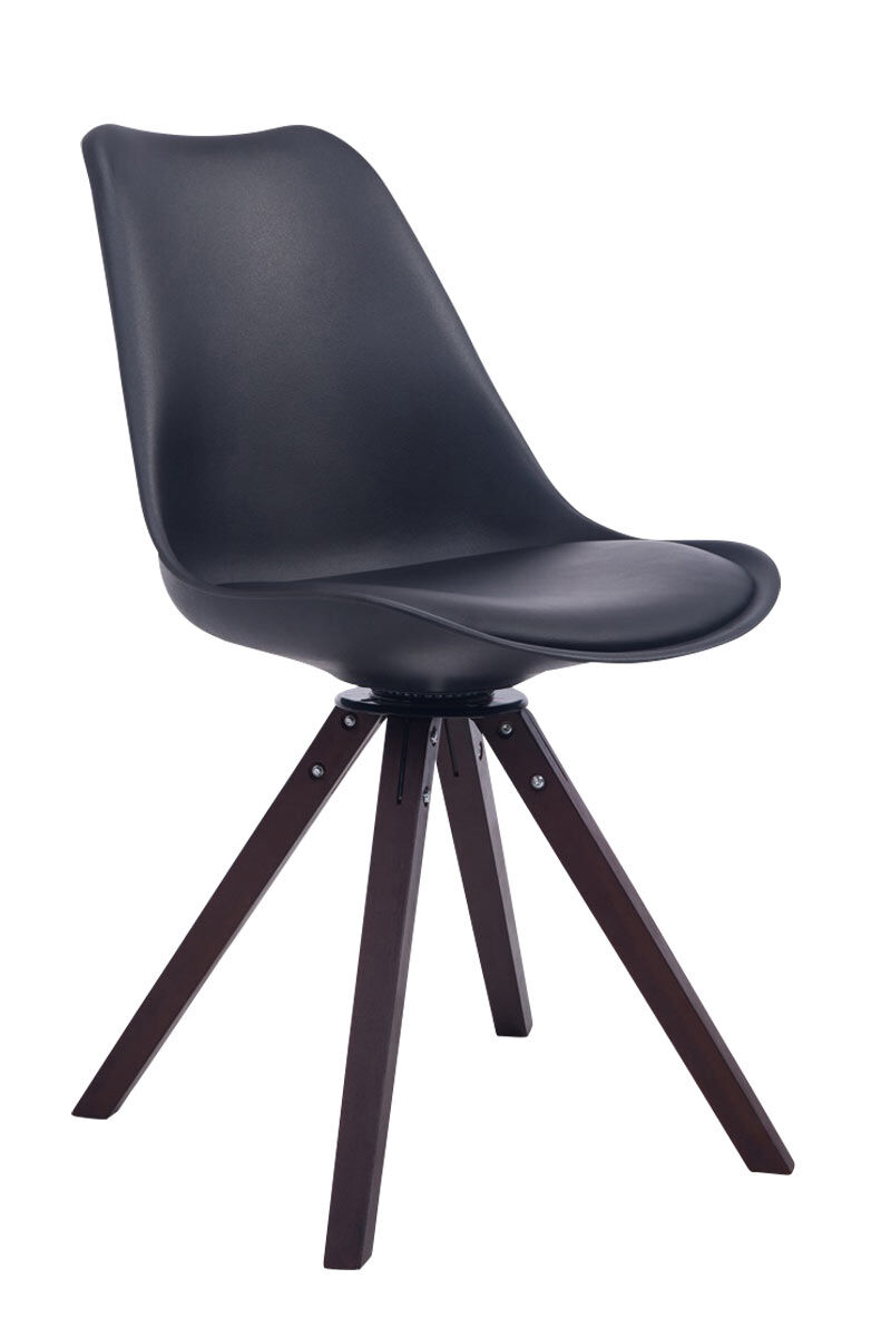 Besucherstuhl Troyes Drehbar Walnuss Square, schwarz