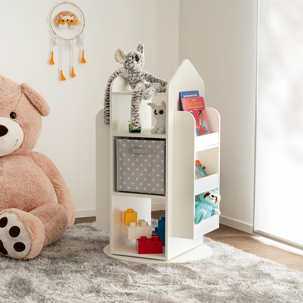 Kinderregal drehbar JUNA - 60 x 60 cm Weiß