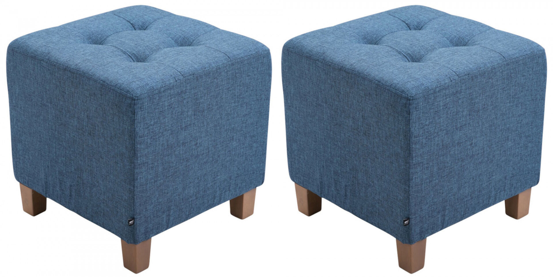 2er Set Sitzhocker Pharao, antik-hell, blau