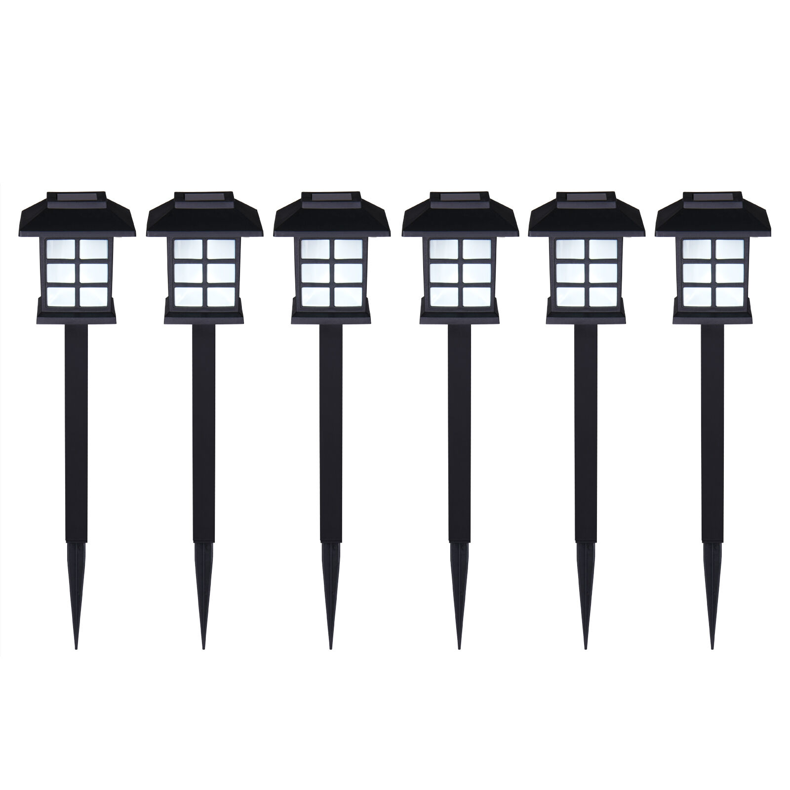 LED Solarleuchten 6er-Set Schwarz