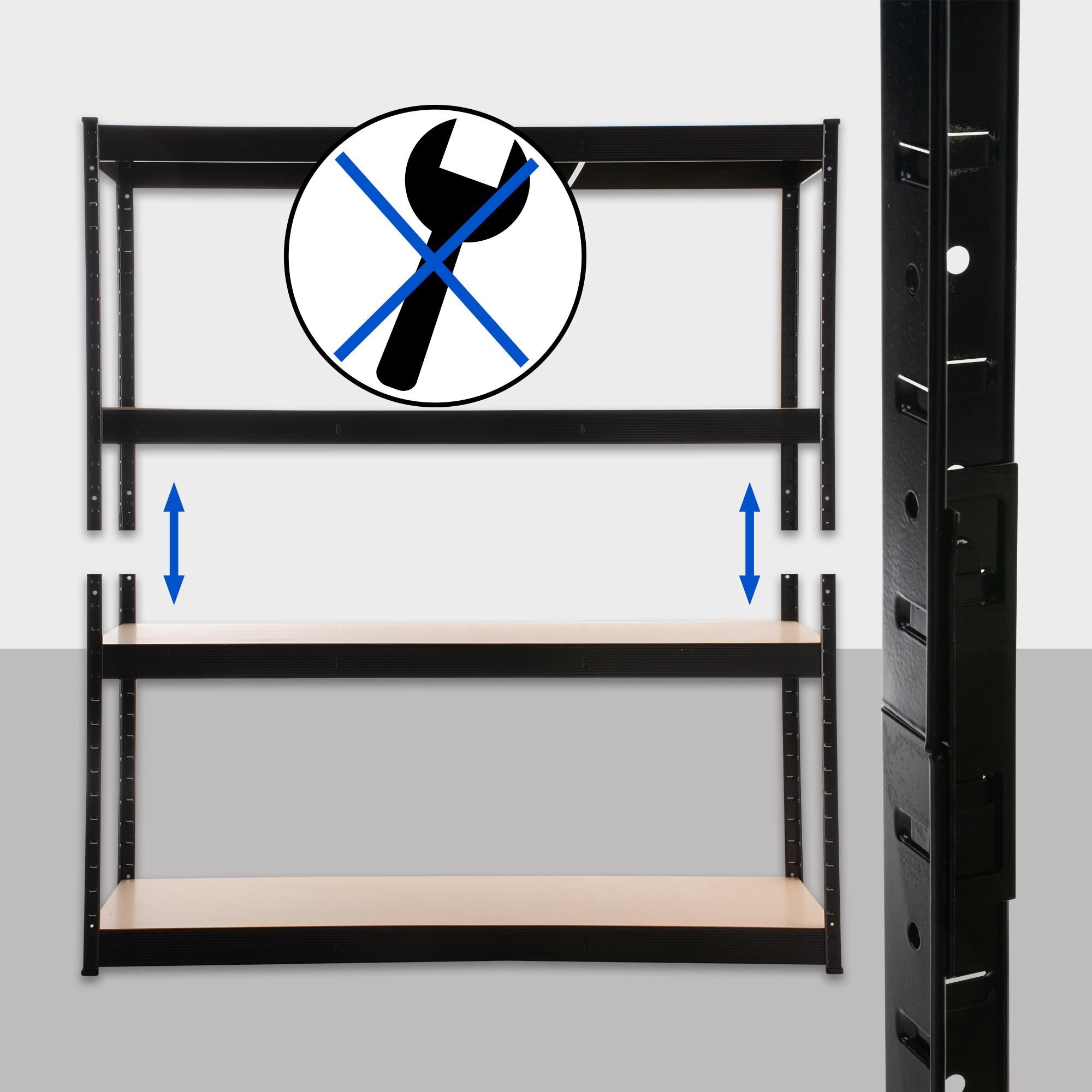 Lagerregal 160x60x180 cm, schwarz