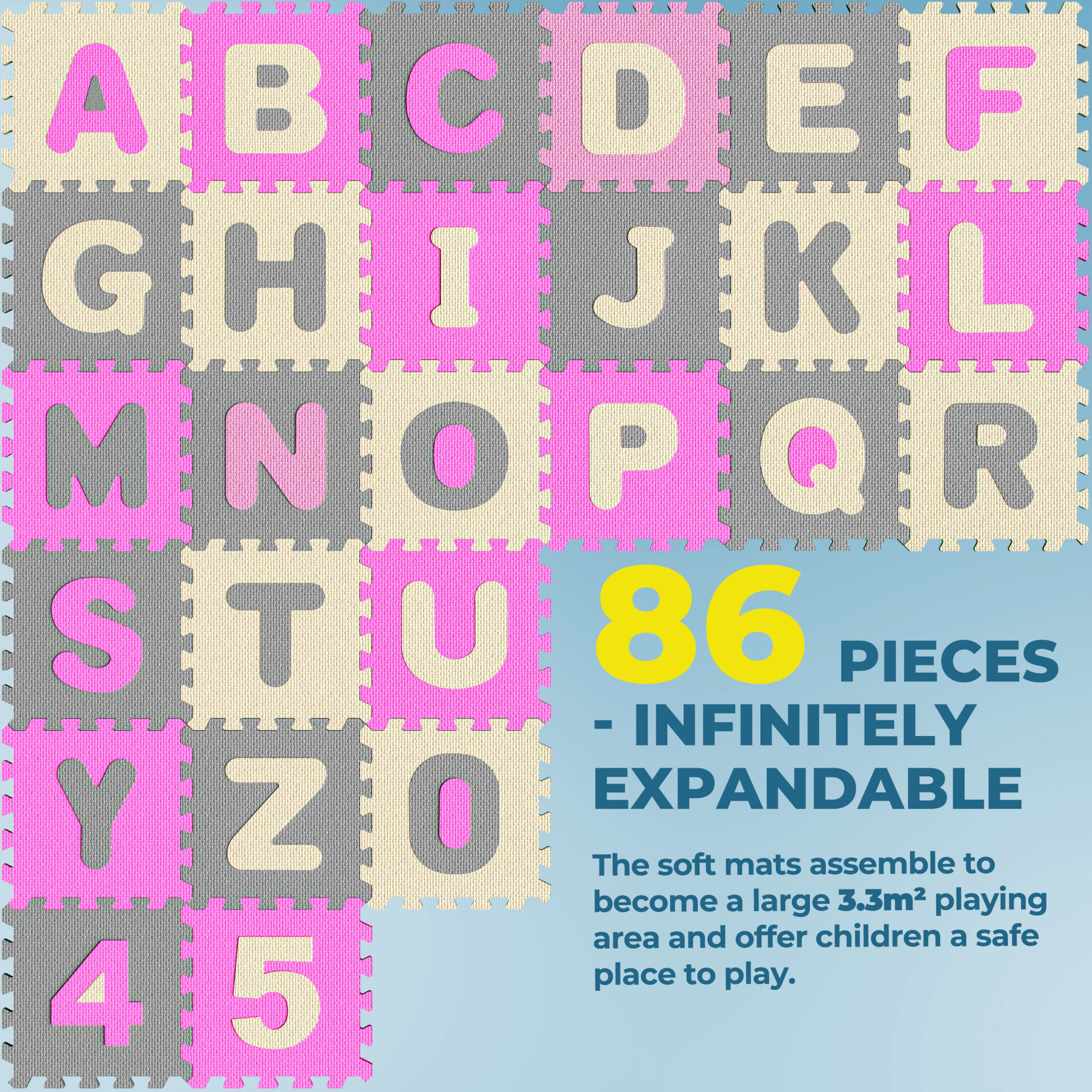 Puzzlematte 86-tlg Pink