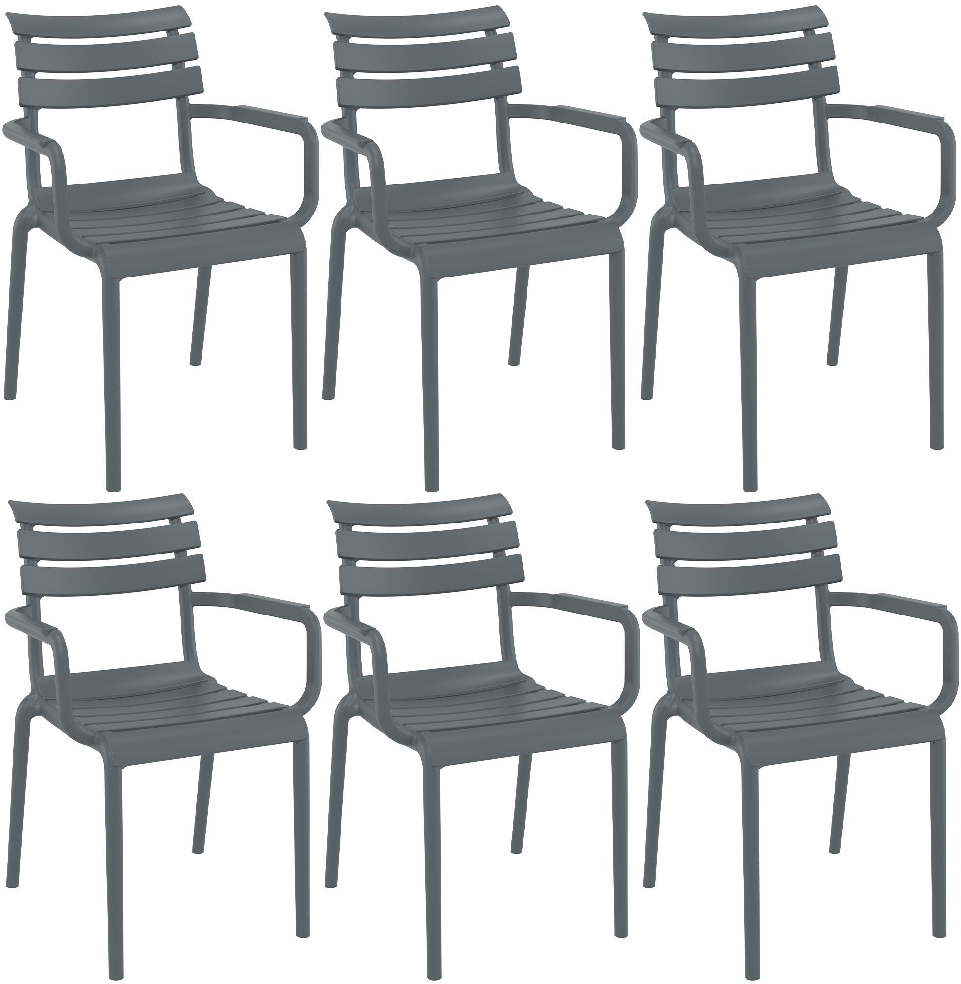 6er Set Stühle Paris, dunkelgrau