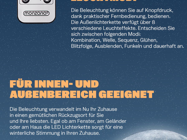 Lichterkette Weihnachten inkl Fernbedienung